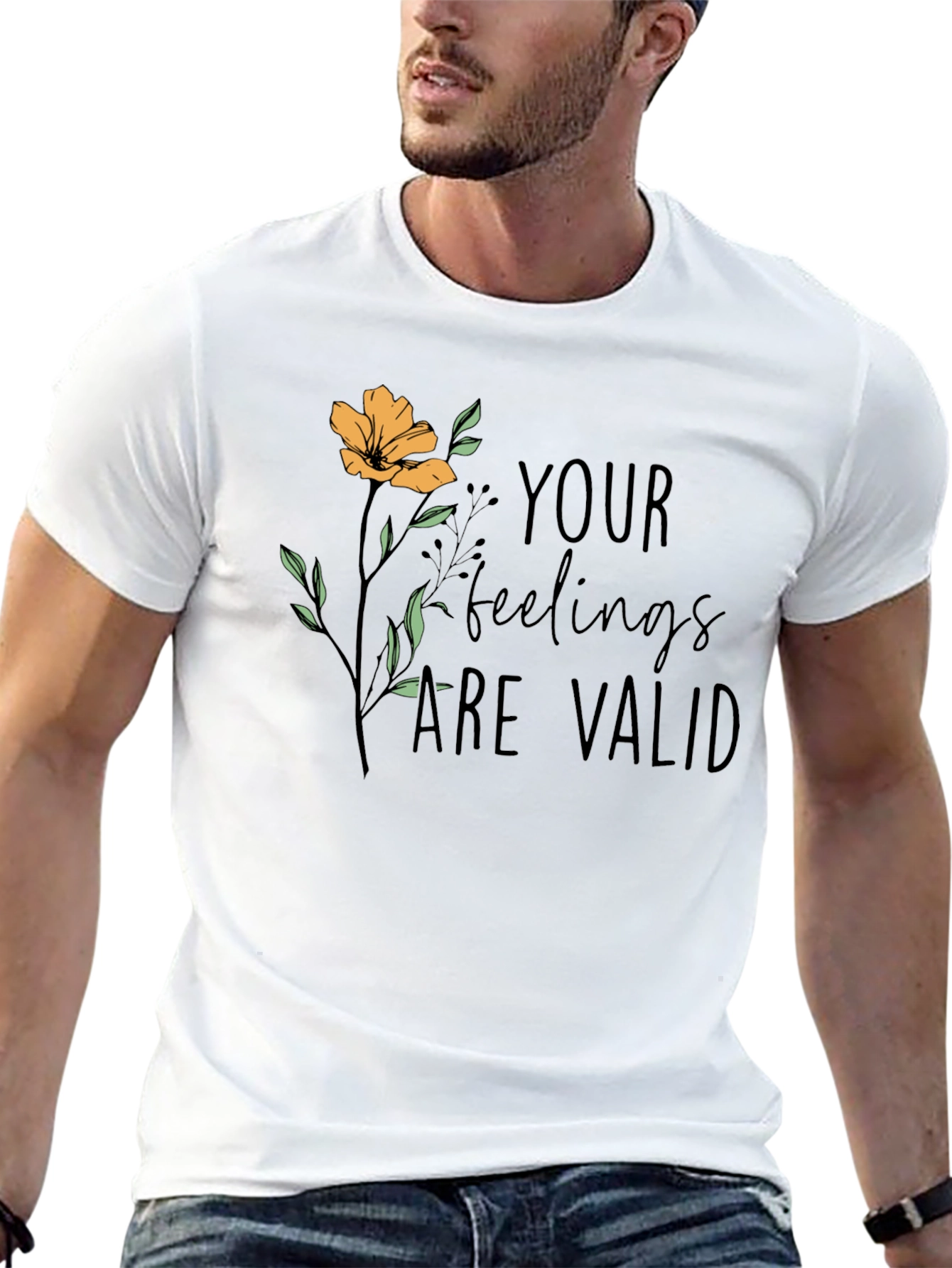 Black Valid Feelings Graphic T-Shirt - Black view 13
