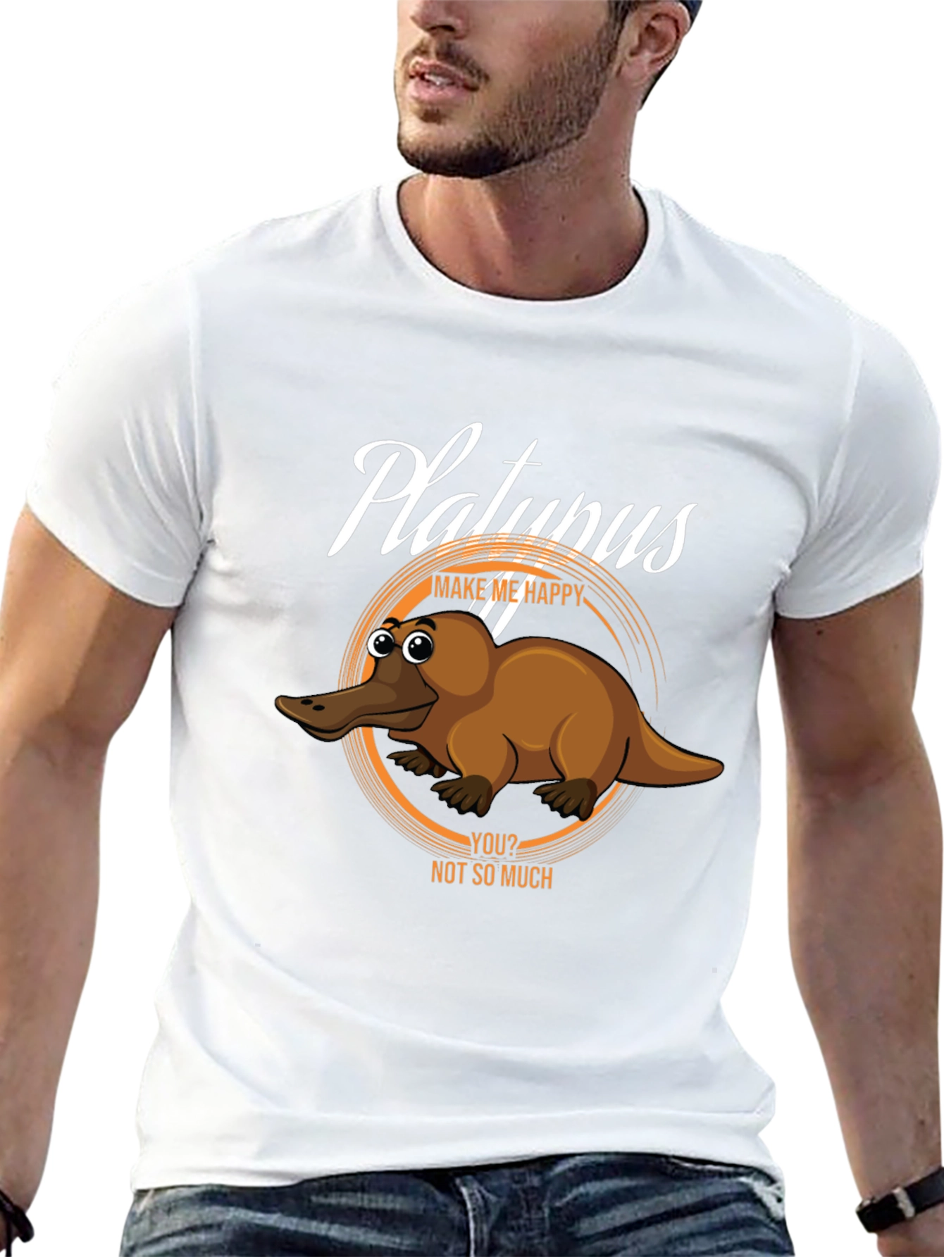 Black Funny Platypus Graphic T-Shirt view 13