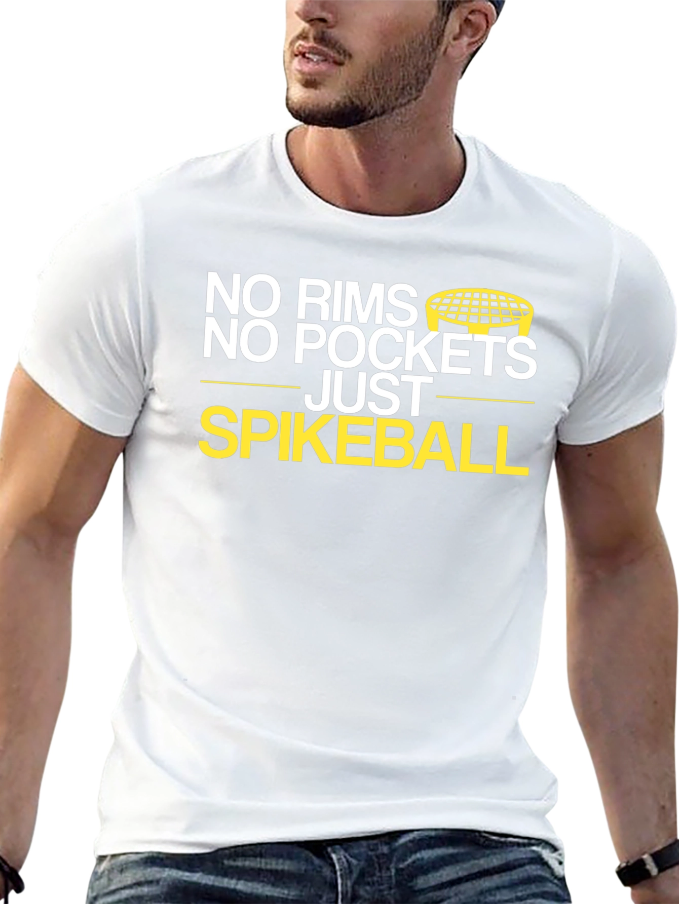 Black No Rims No Pockets Spikeball T-Shirt view 13