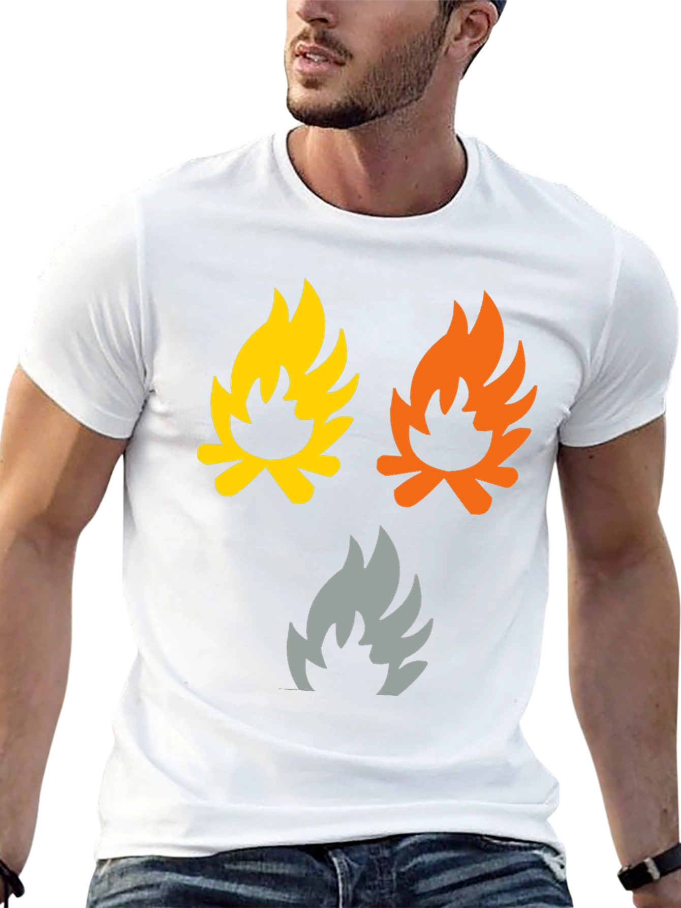 Black Campfire Flames Graphic Tee - Soft Cotton Shirt view 13
