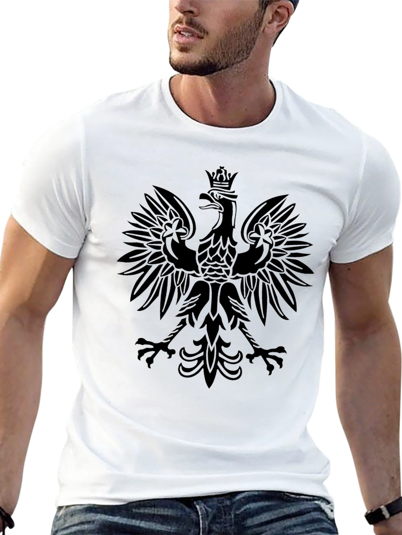 Black Black Eagle Graphic T-Shirt for Men view 13
