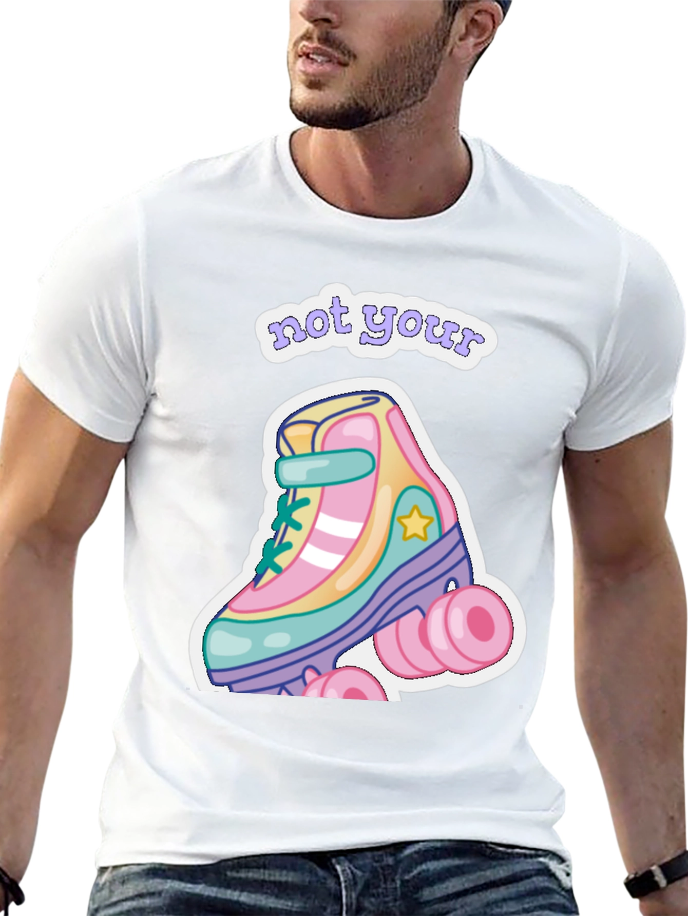 Black Retro Roller Skate T-Shirt - Not Your Skate! view 13