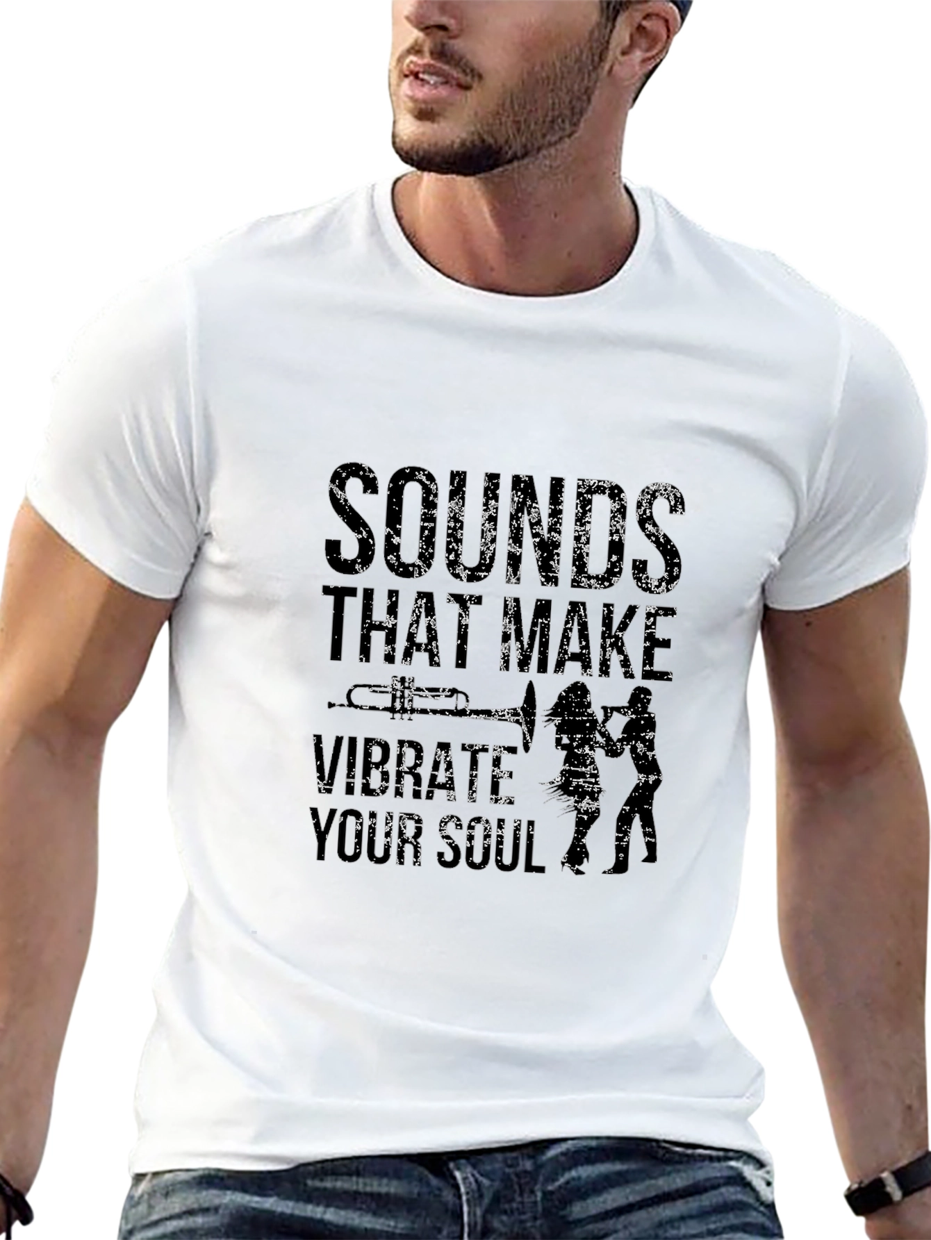 Black Sounds That Make You Vibrate Soul T-Shirt view 13