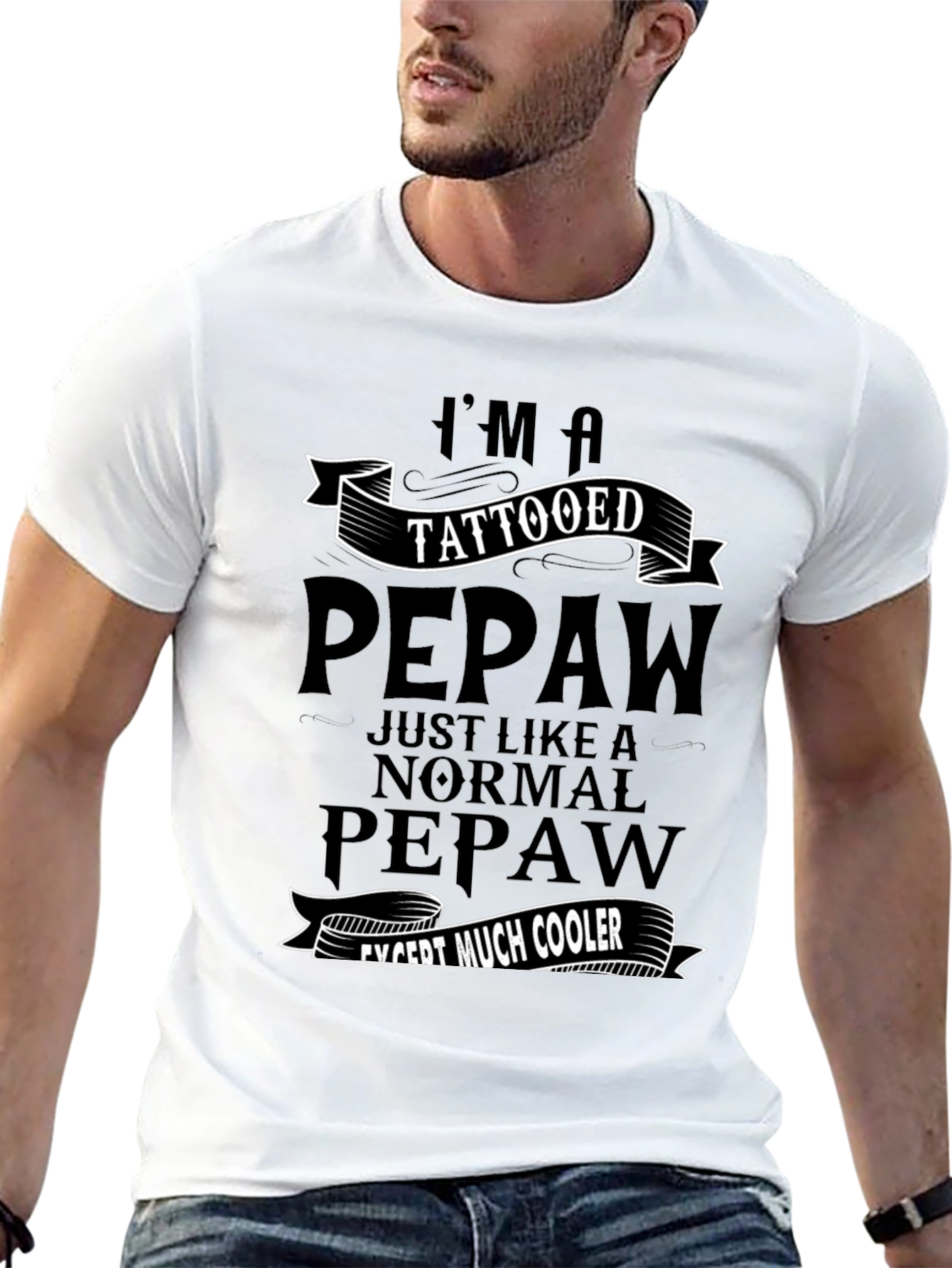 Black Tattooed Pepaw T-Shirt - Cool Grandpa Graphic Tee view 13