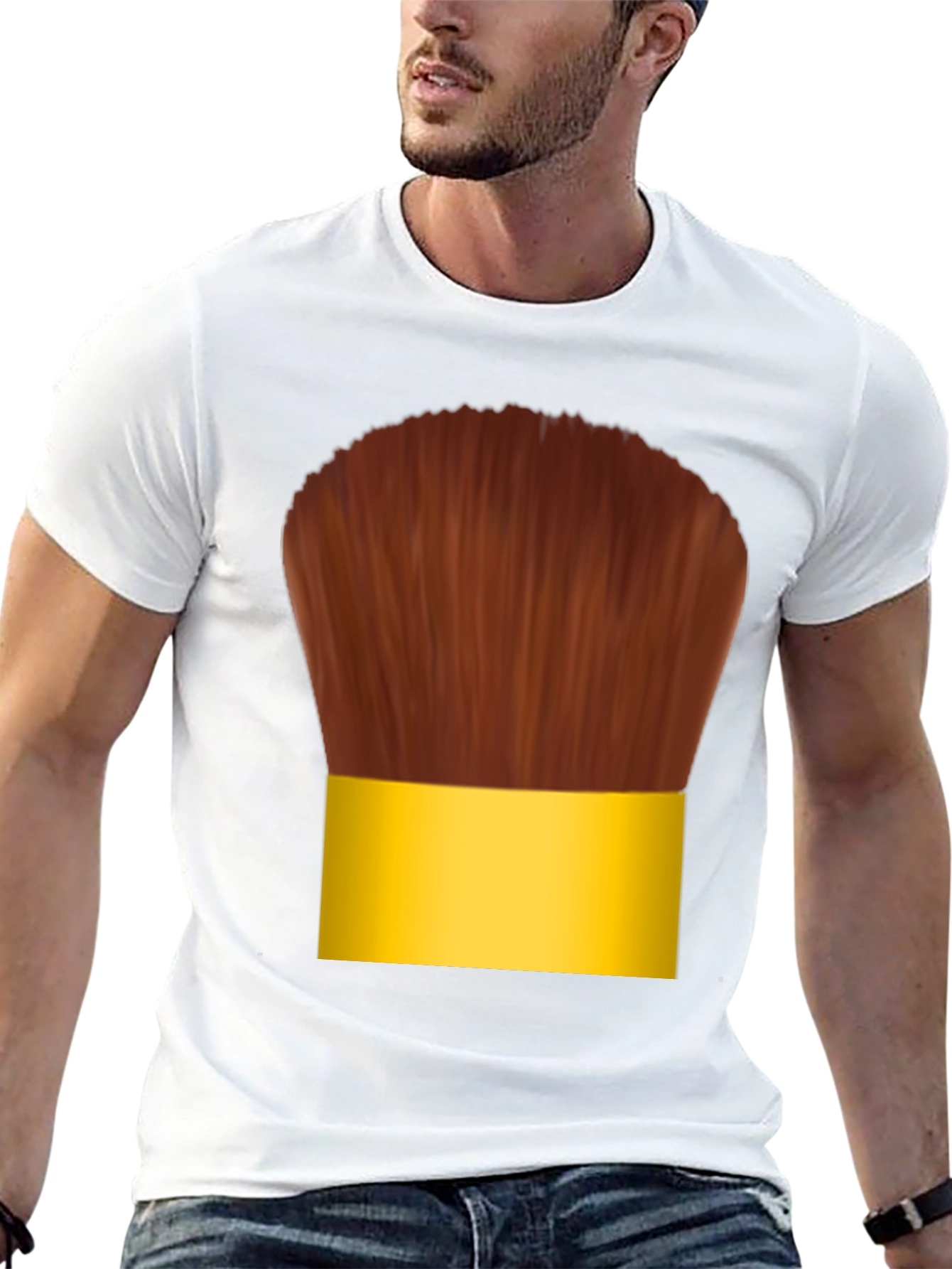 Black Makeup Brush Graphic Tee - Fun Cosplay T-Shirt view 13