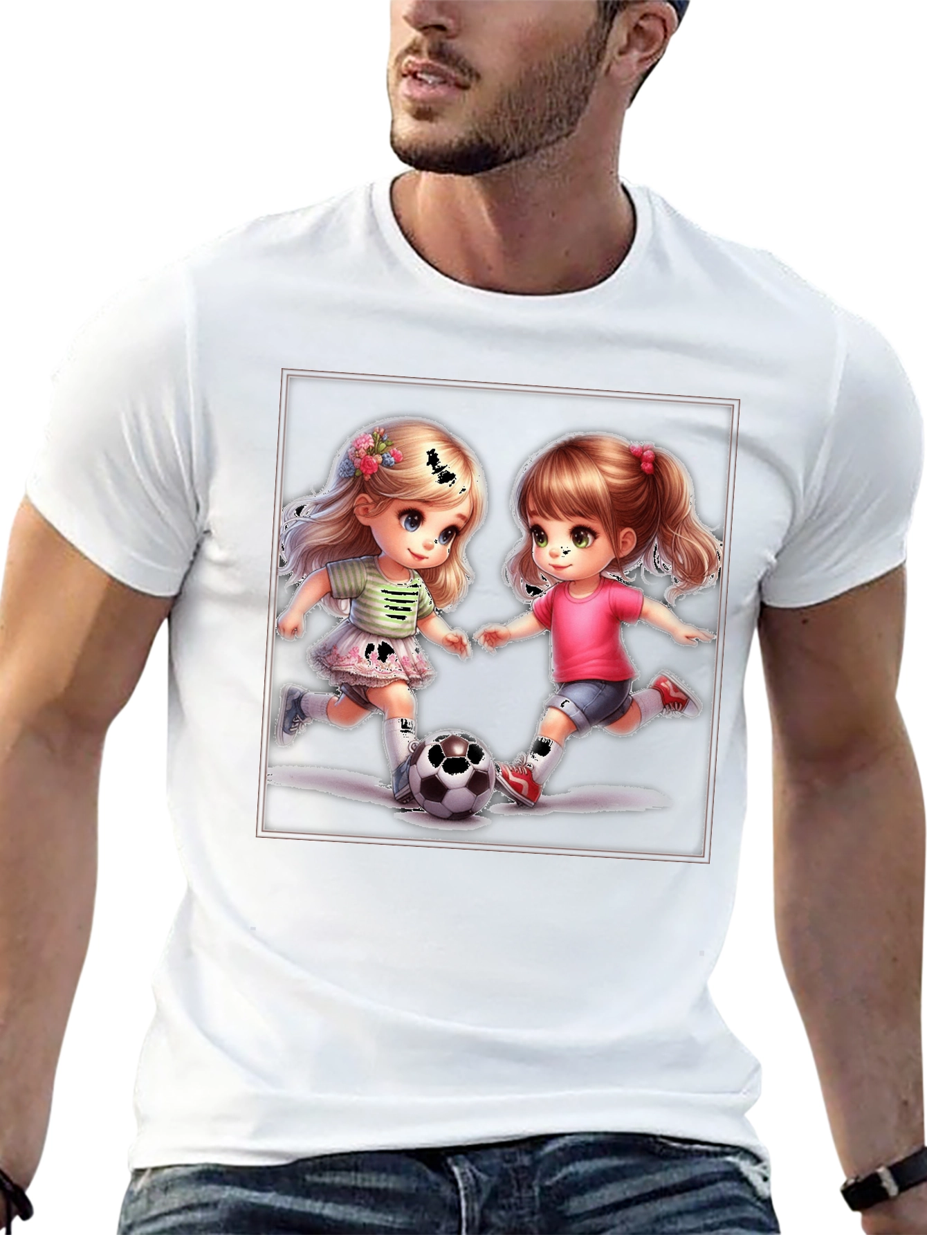Black Soccer Girls Graphic T-Shirt view 13