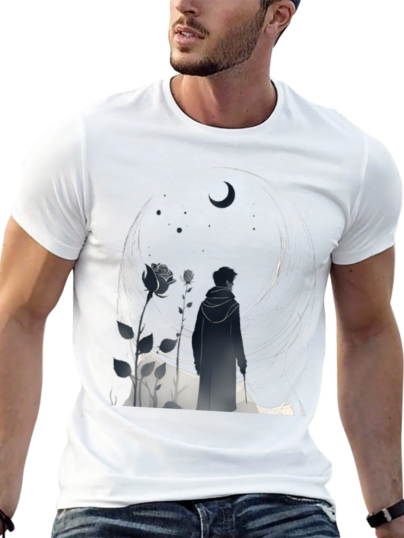 Black Midnight Bloom Graphic Tee view 13