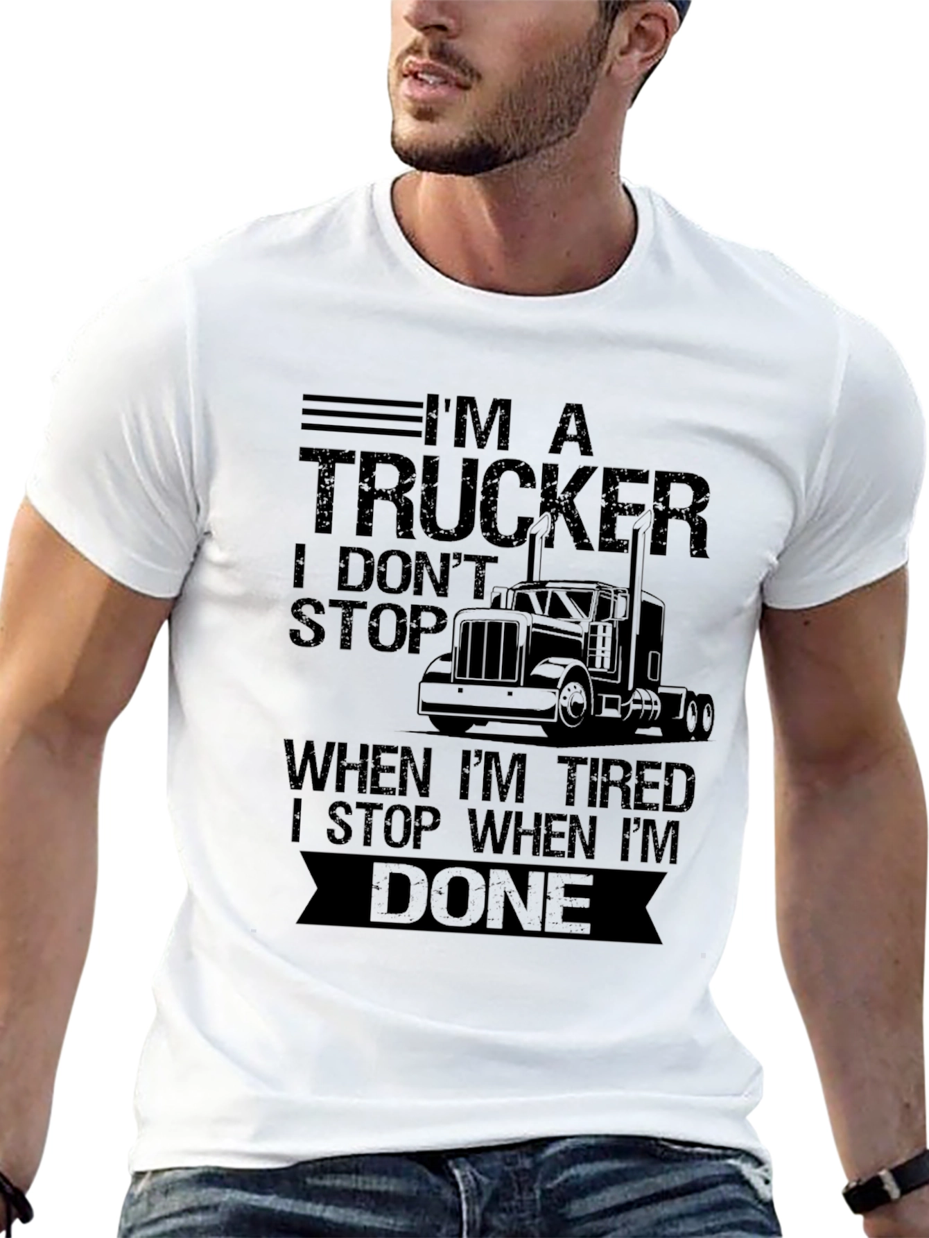 Black I'm A Trucker Graphic T-Shirt - Driver Apparel view 13