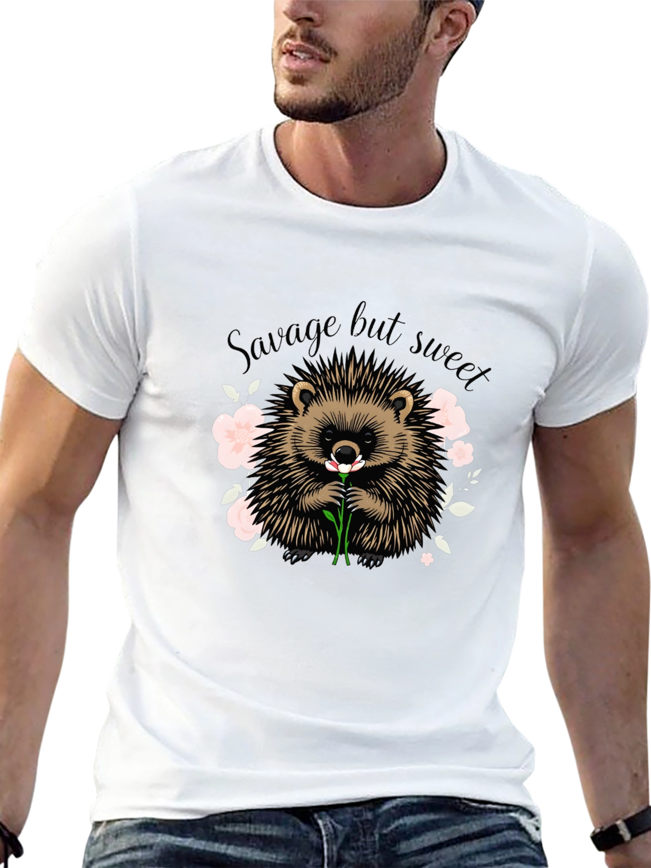 Black Savage But Sweet Hedgehog Graphic Tee view 13