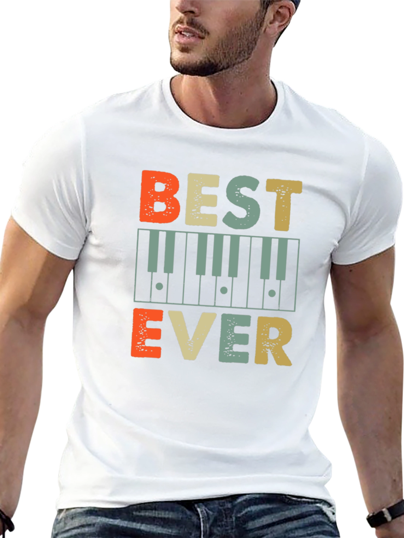 Best Ever Piano T-Shirt - Vintage Music Tee - 13