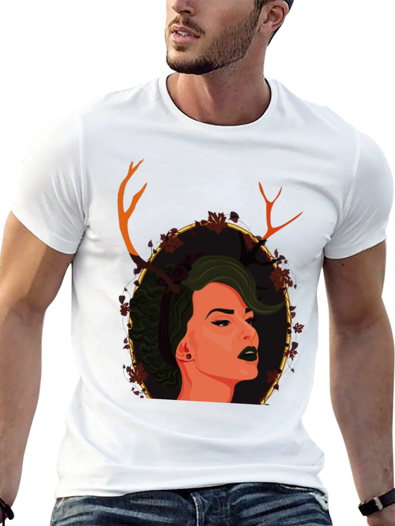 Black Antler Woman Graphic T-Shirt - Unique Design view 13