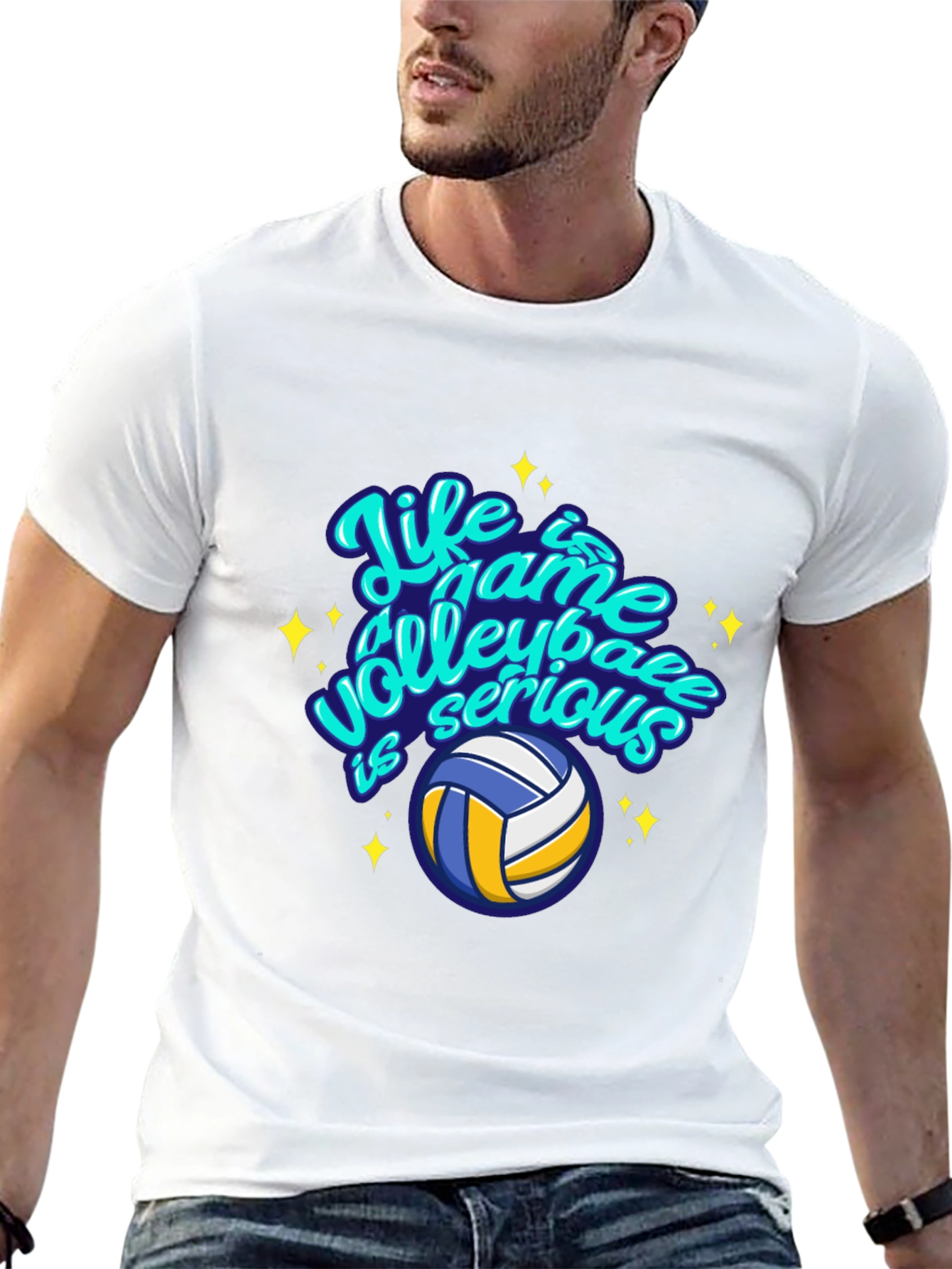 Black Volleyball Life Game Graphic Tee - Casual Comfort view 13