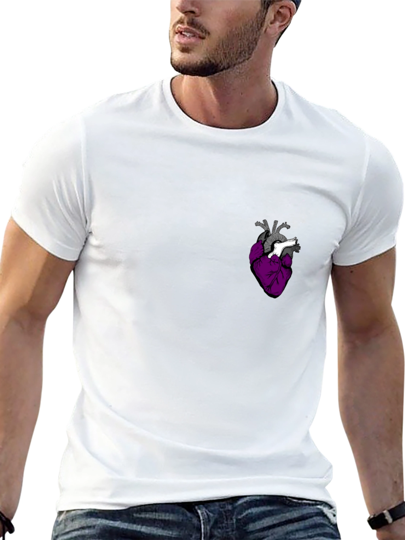 Black Anatomical Heart Graphic Tee - Black T-Shirt view 13