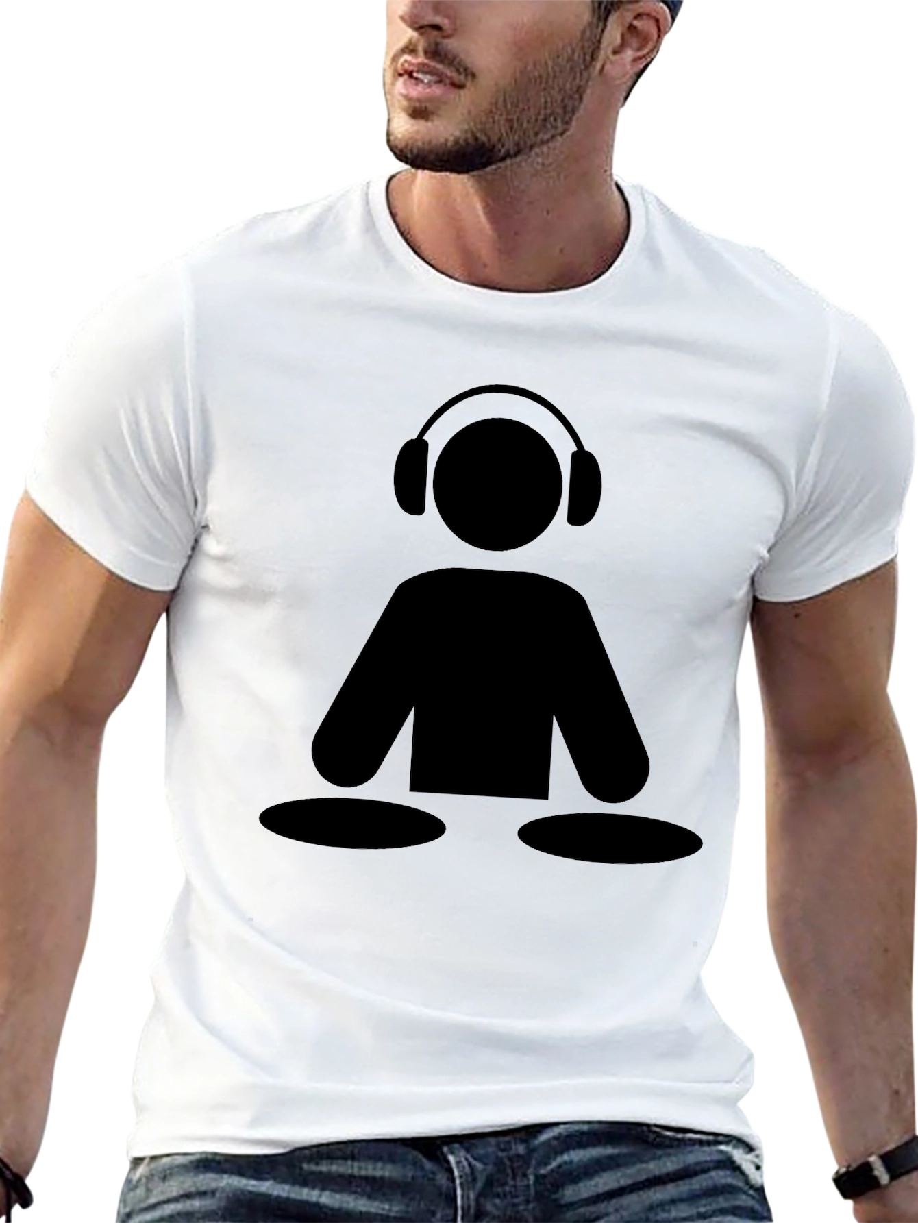 Black DJ Icon Black Graphic Tee - Music Lover Shirt view 13