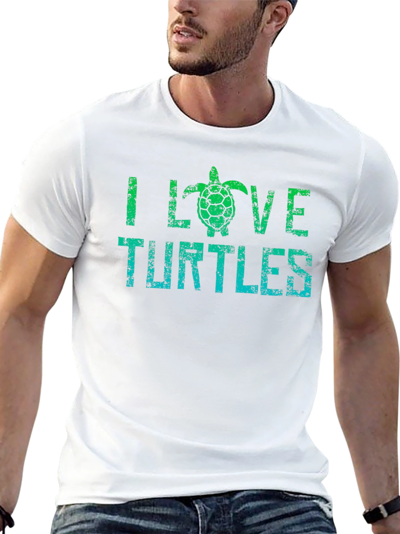 Black I Love Turtles Graphic T-Shirt - Black view 13
