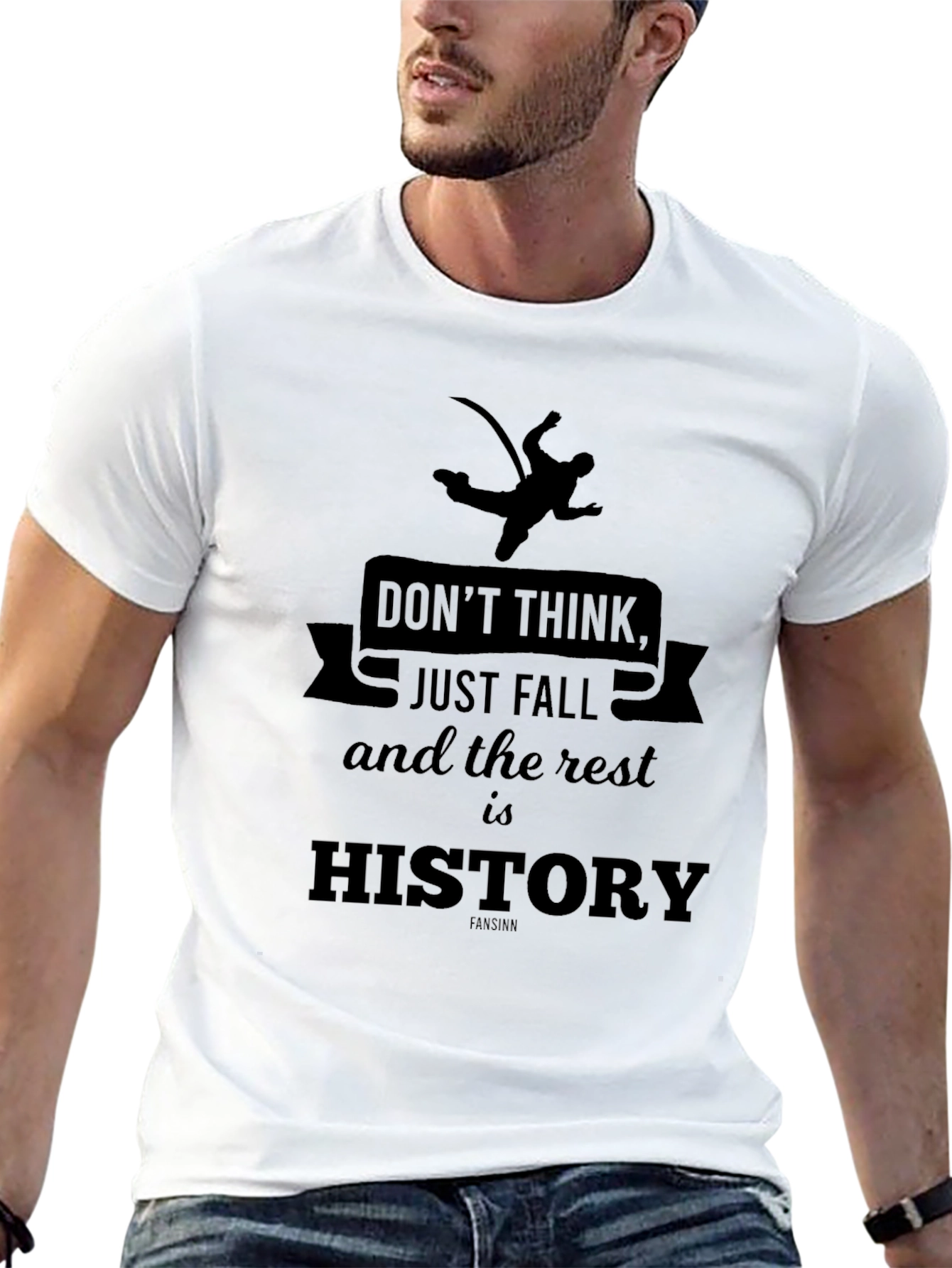 Black Don't Think Just Fall History Black T-Shirt view 13