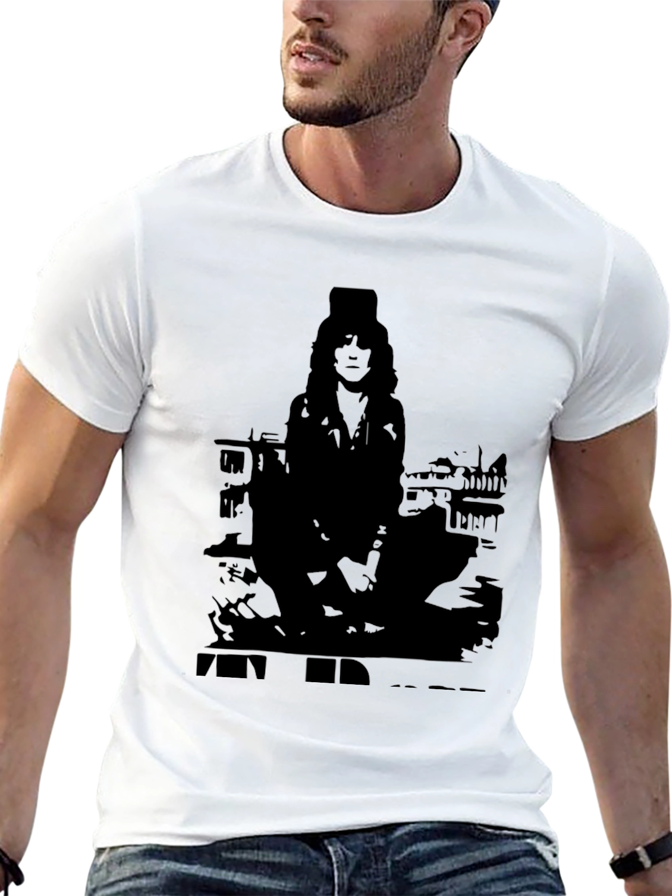 Black Black Graphic Tee - Patti Smith Silhouette Design view 13