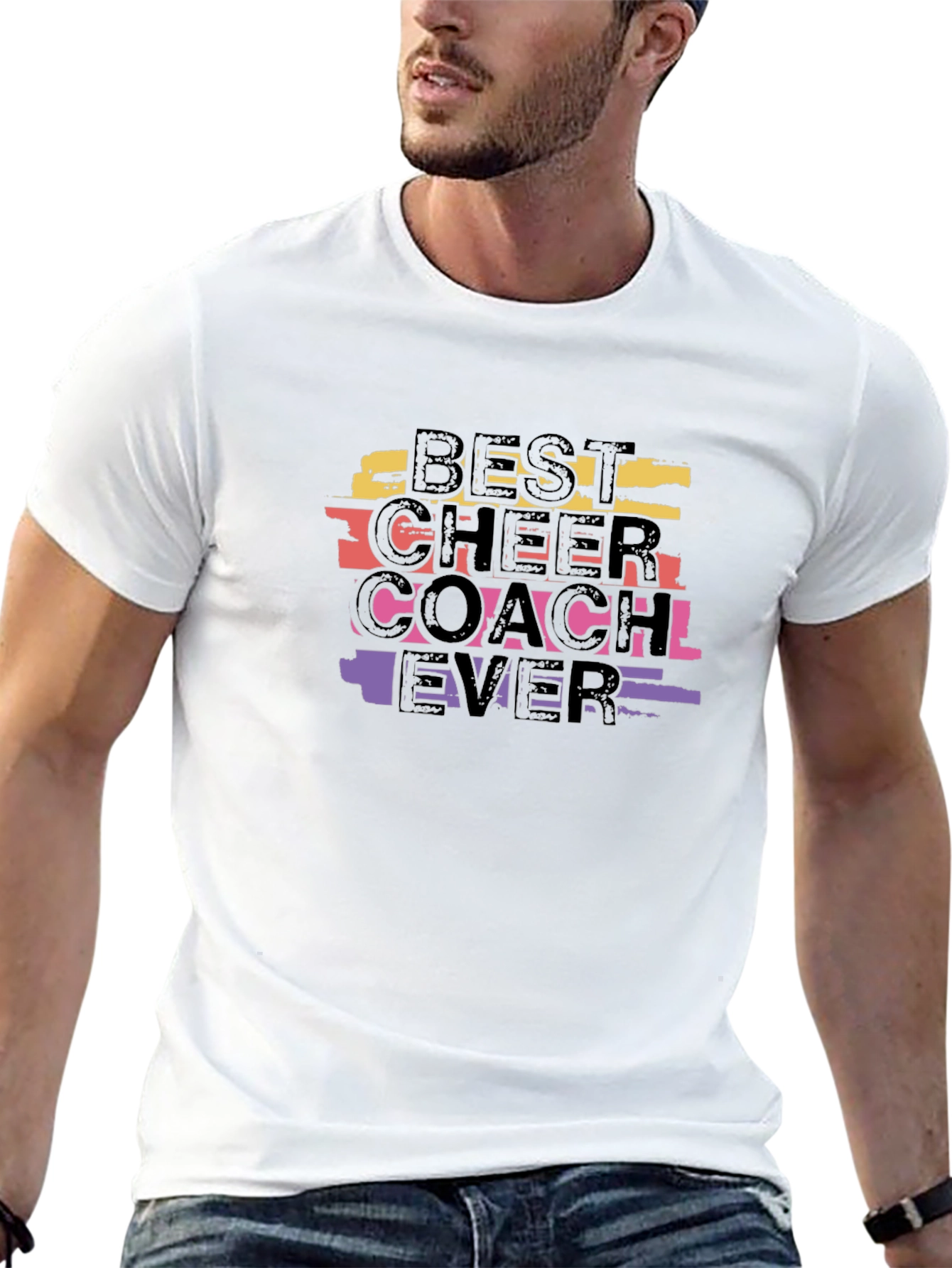 Black Best Cheer Coach Ever Graphic Tee view 13