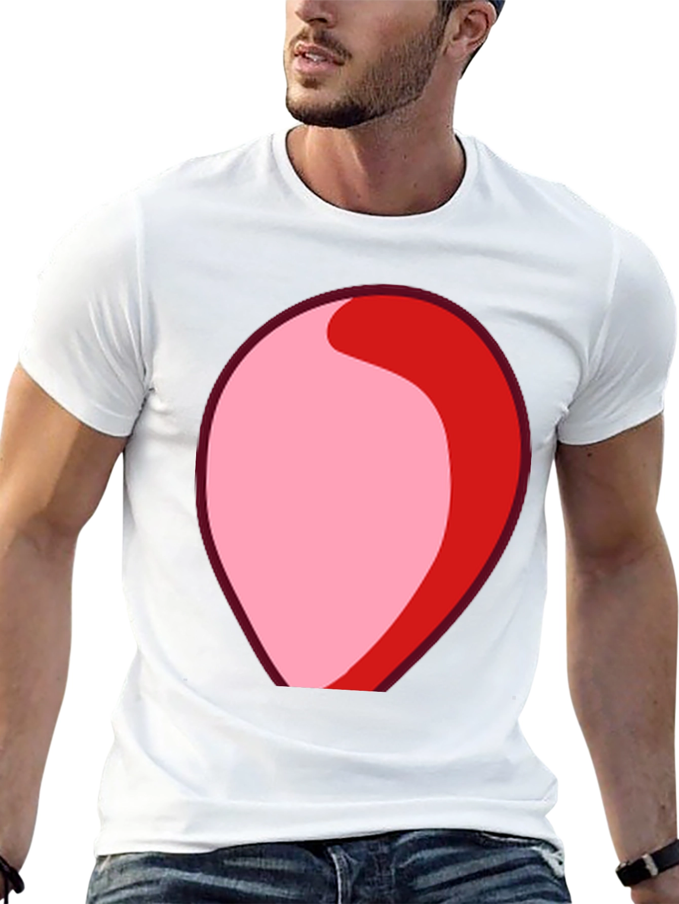 Black Red & Pink Abstract Graphic T-Shirt view 13