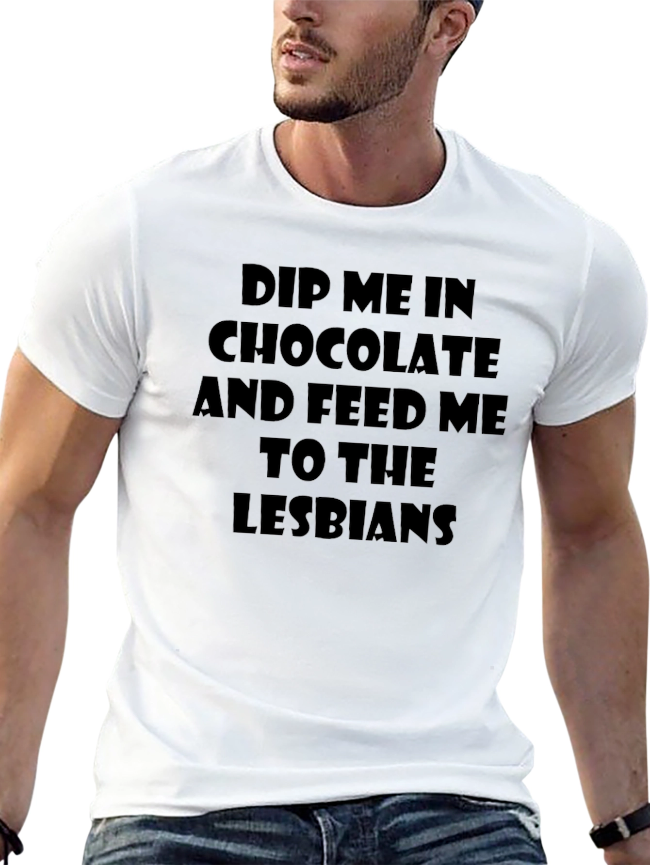 Black Dip Me In Chocolate Funny Graphic T-Shirt view 13