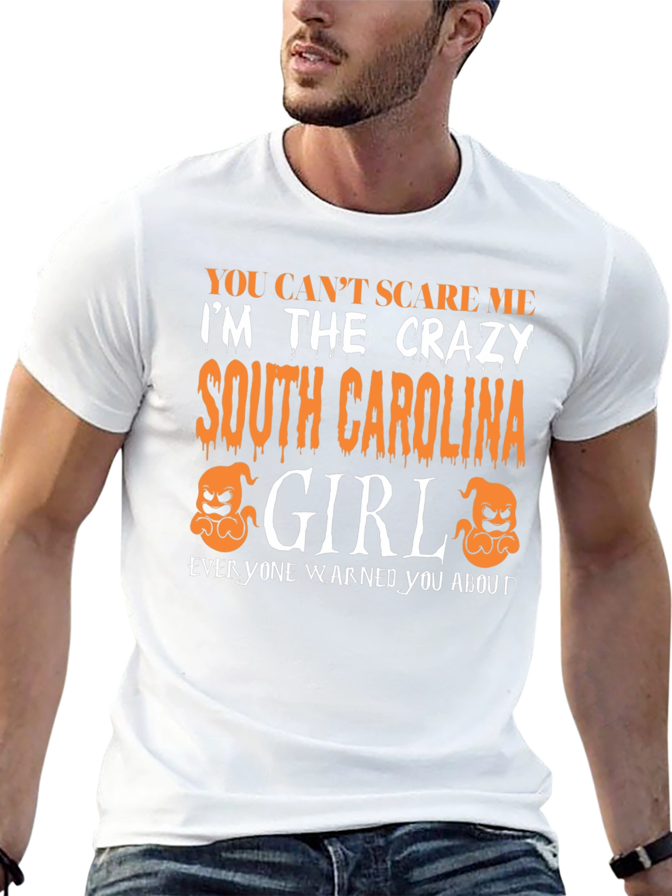 Black Crazy South Carolina Girl T-Shirt Halloween Tee view 13