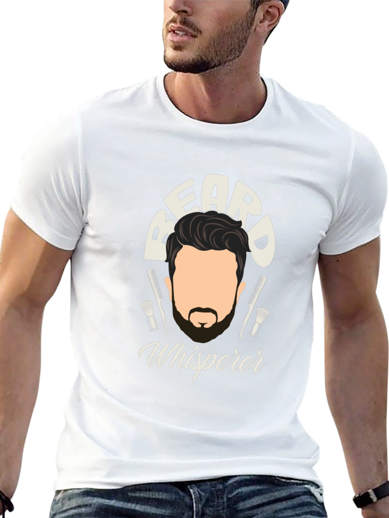 Black Beard Whisperer Graphic Tee - Barber Gift view 13