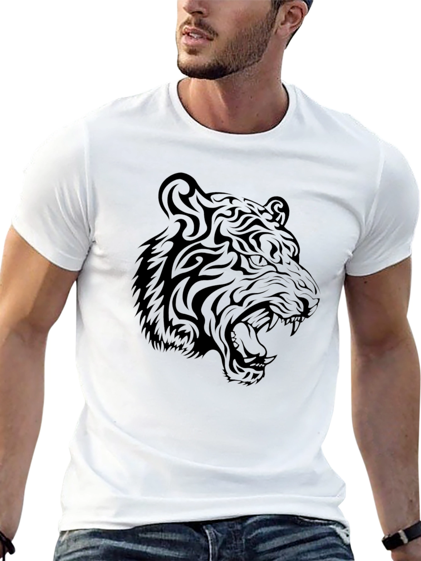 Black Tiger Graphic Black T-Shirt view 13