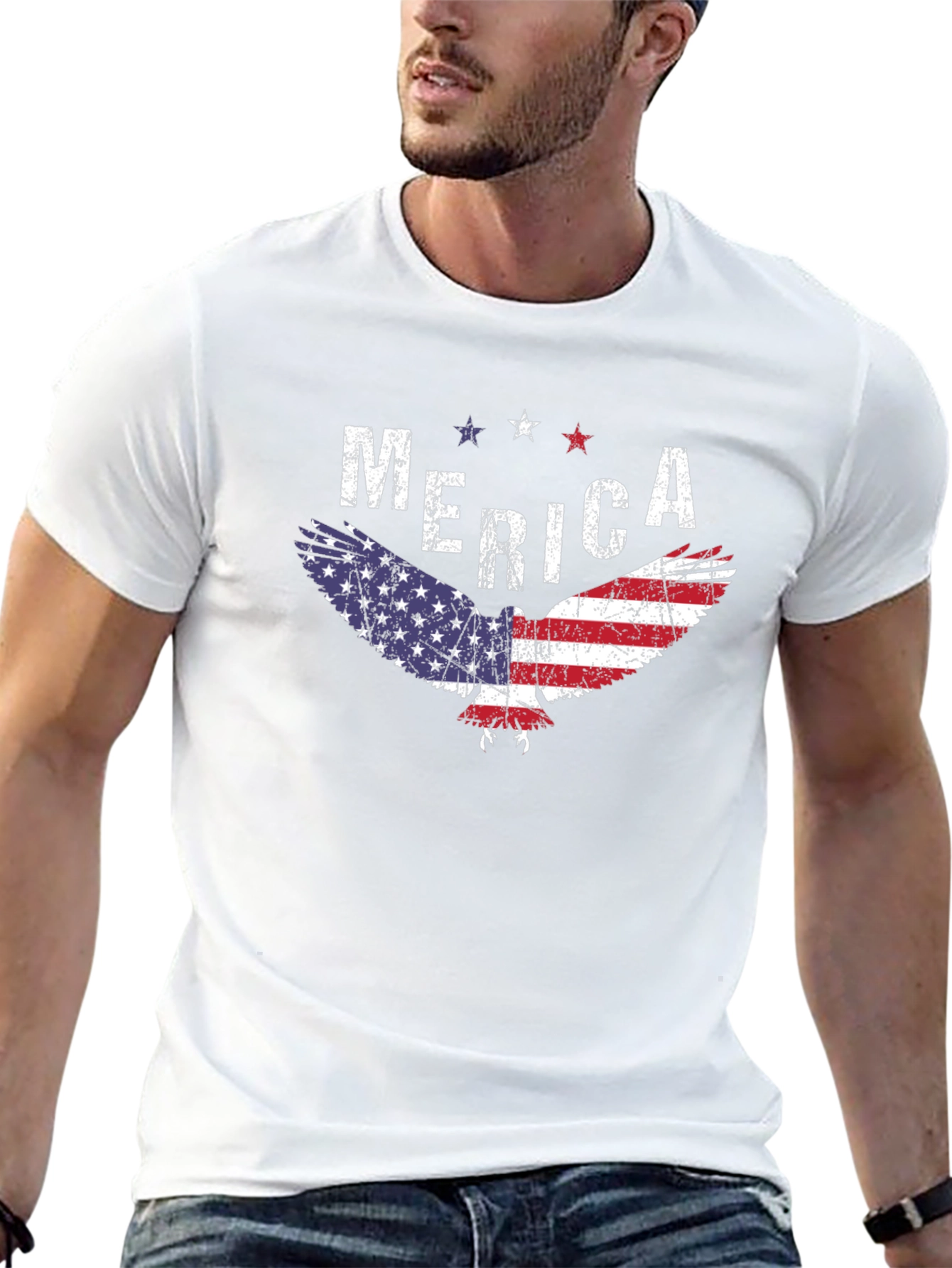 Black Patriotic Eagle 'Merica Graphic Tee view 13