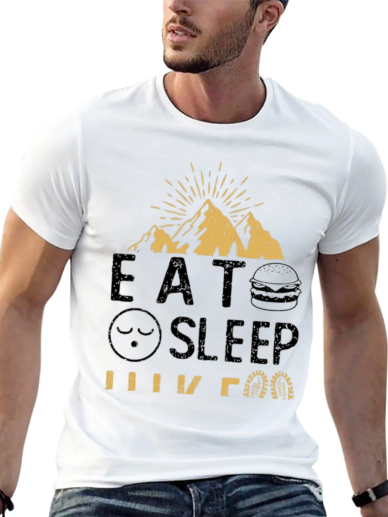 Black Eat Sleep Hike T-Shirt - Adventure Tee view 13
