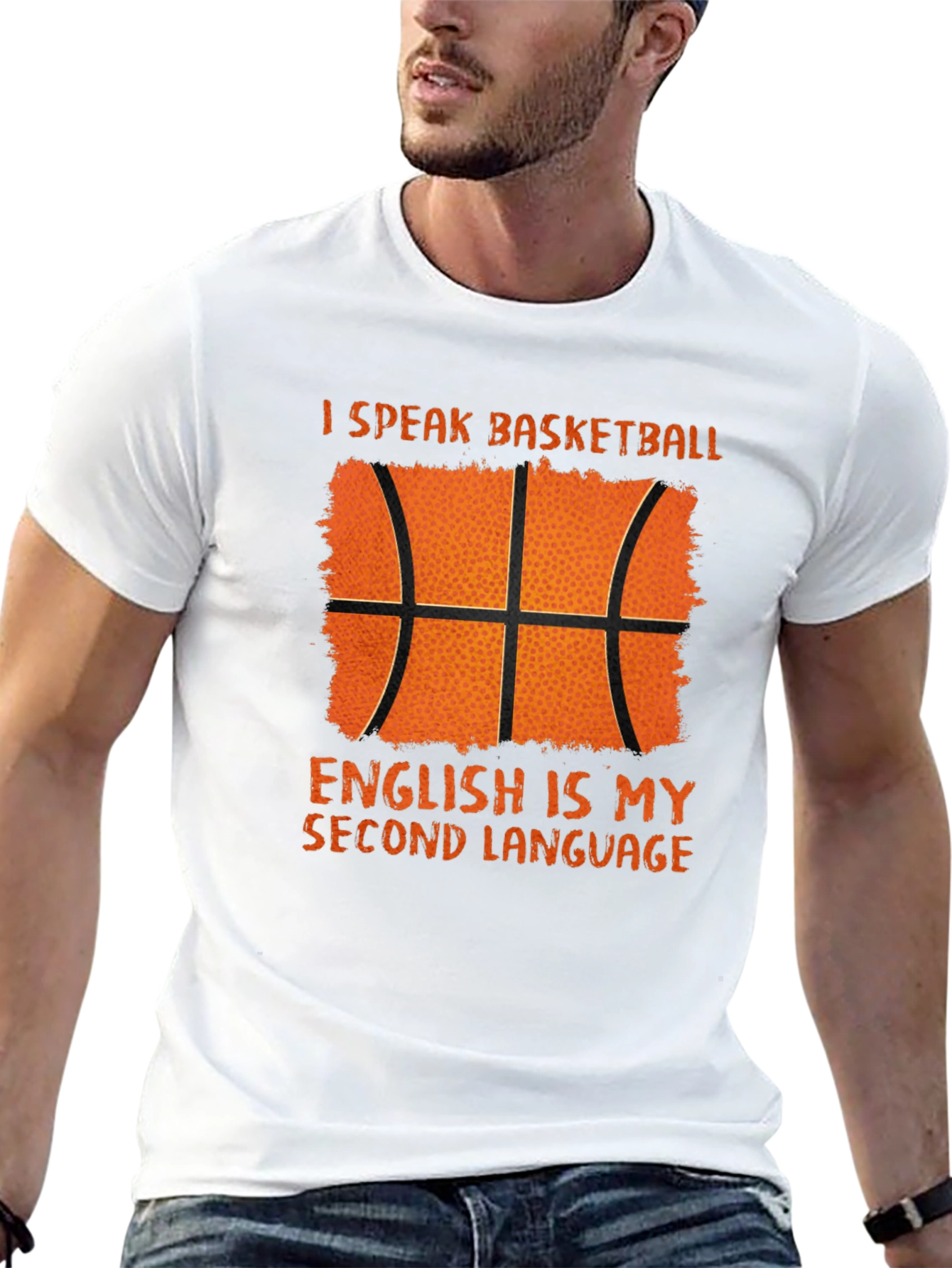 Black Basketball Second Language Graphic T-Shirt view 13