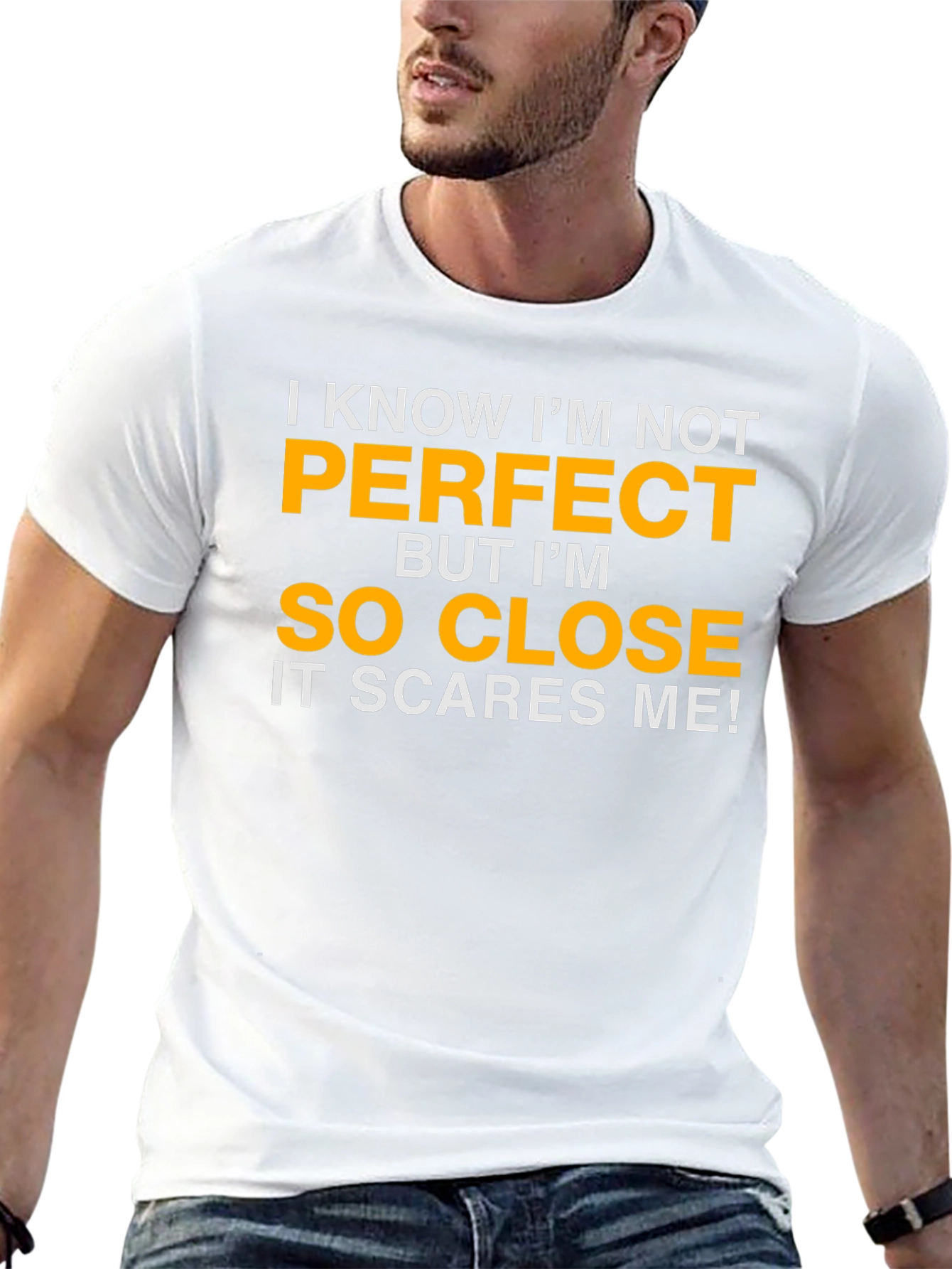 Black Funny "So Close to Perfect" Graphic T-Shirt view 13