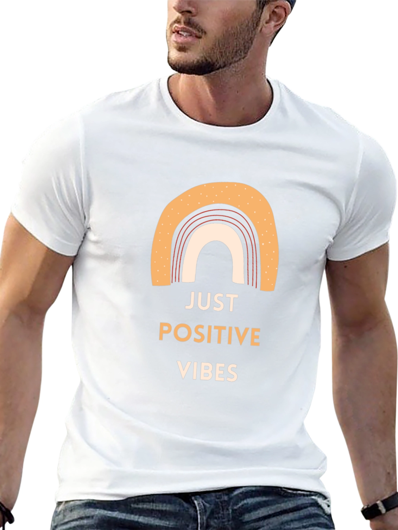 Black Just Positive Vibes T-Shirt | Casual Wear view 13
