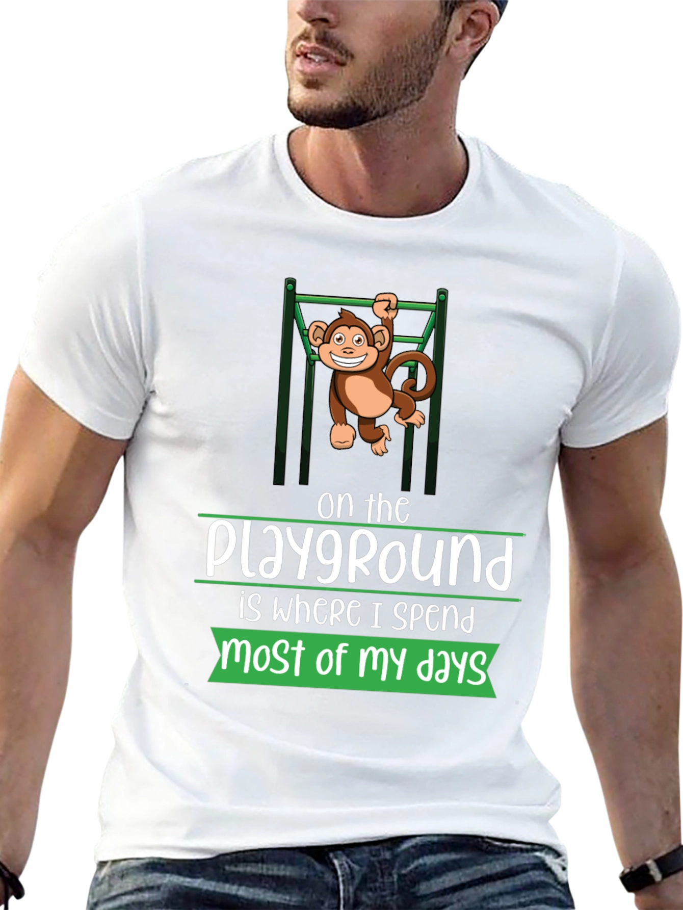 Black Playground Monkey Tee - Comfortable Graphic T-Shirt view 13