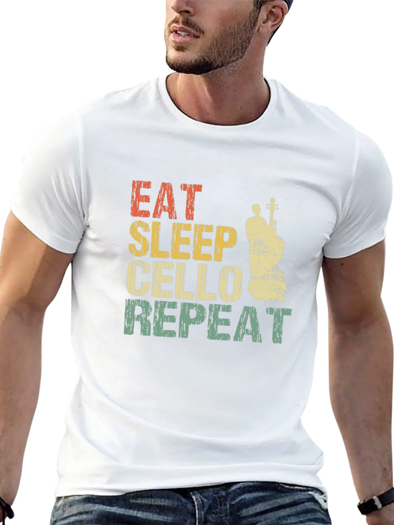Black Eat Sleep Cello Repeat T-Shirt view 13