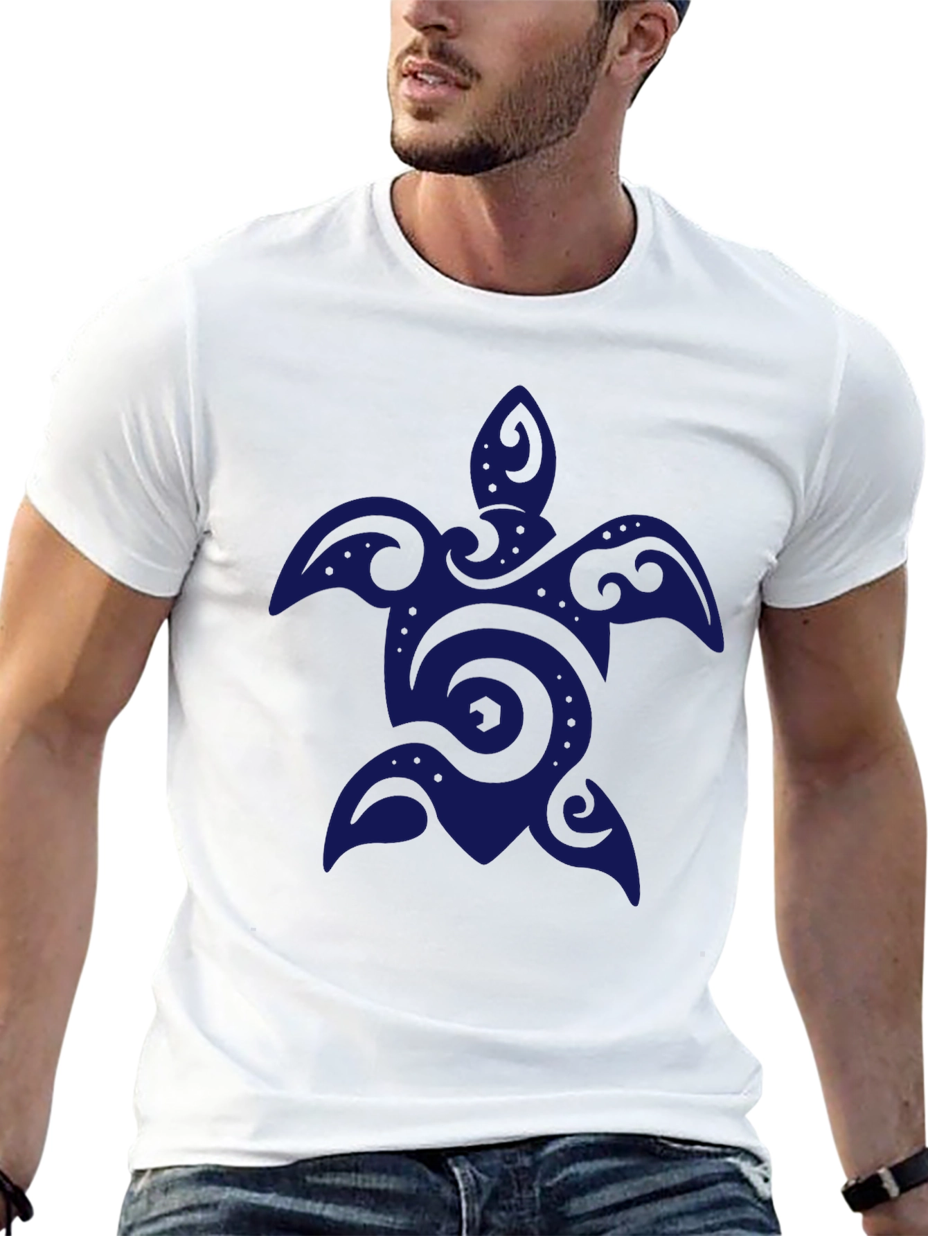 Black Men's Black Turtle Graphic T-Shirt view 13