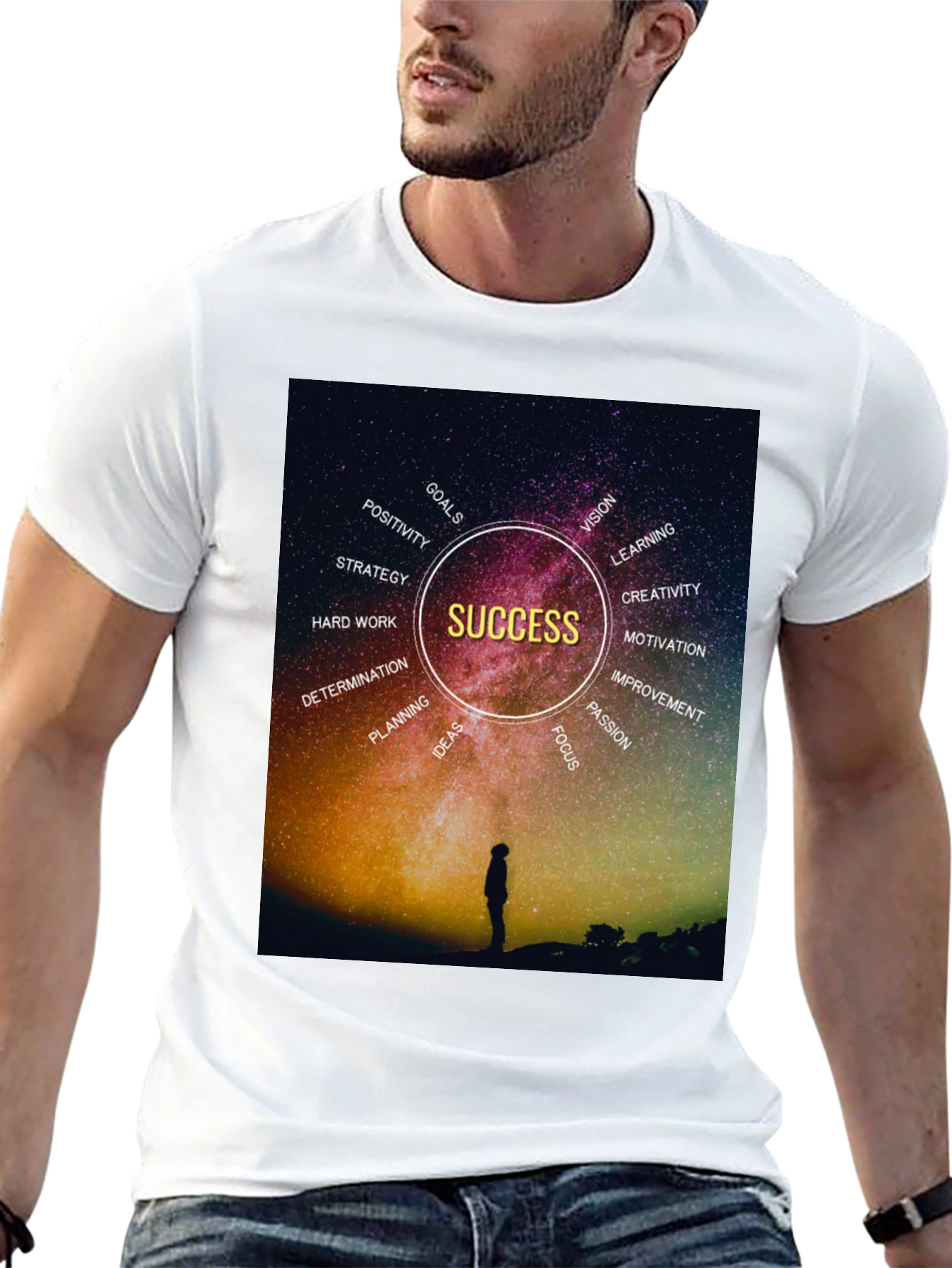 Black Success Motivational Graphic Tee view 13