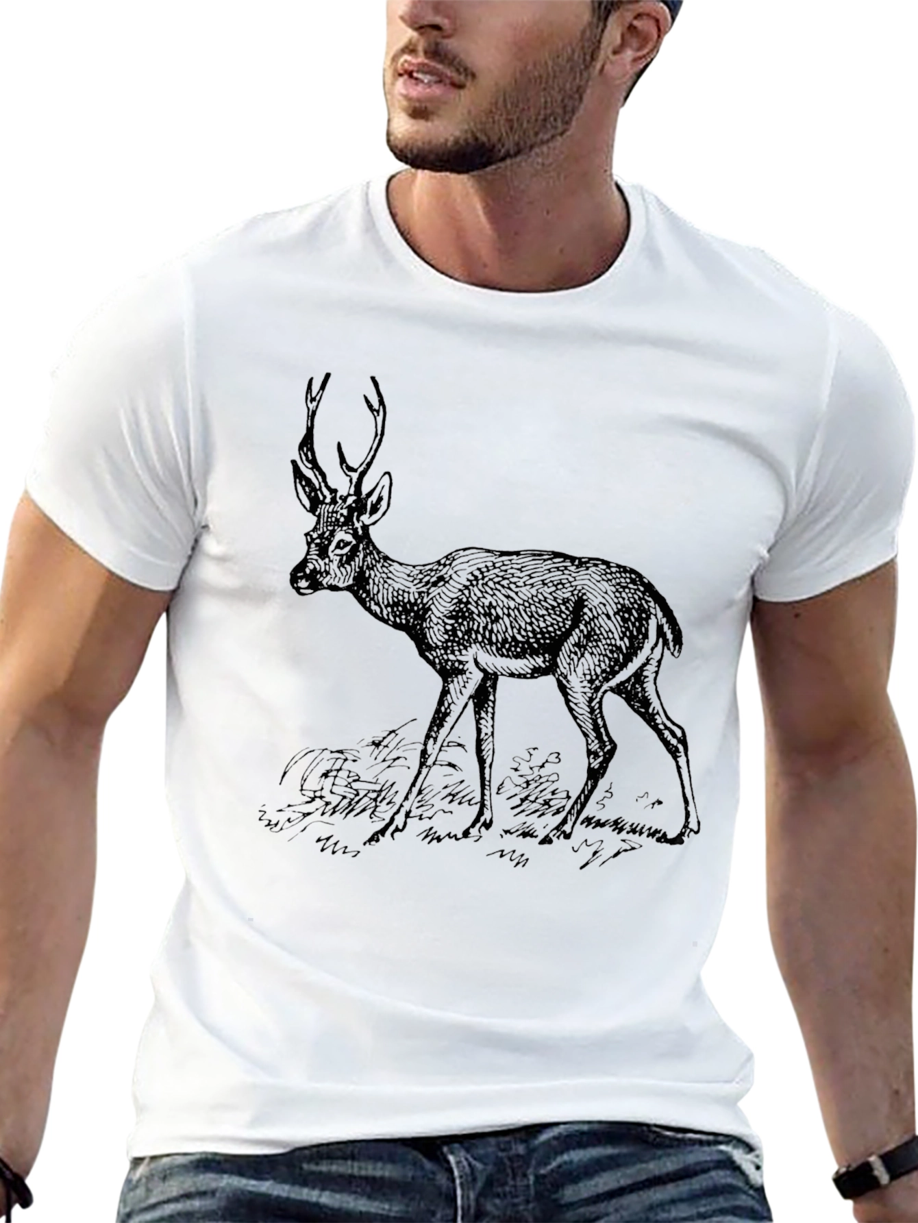 Black Deer Graphic Black T-Shirt view 13