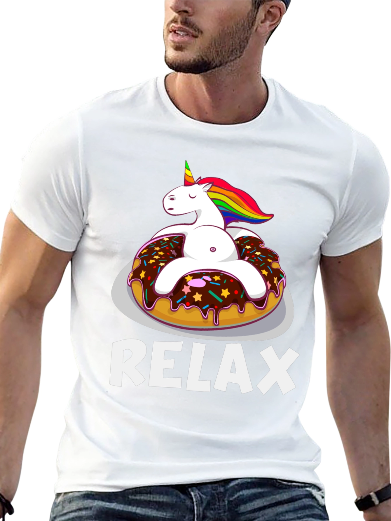 Black Relax Unicorn Donut T-Shirt - Comfort & Style view 13