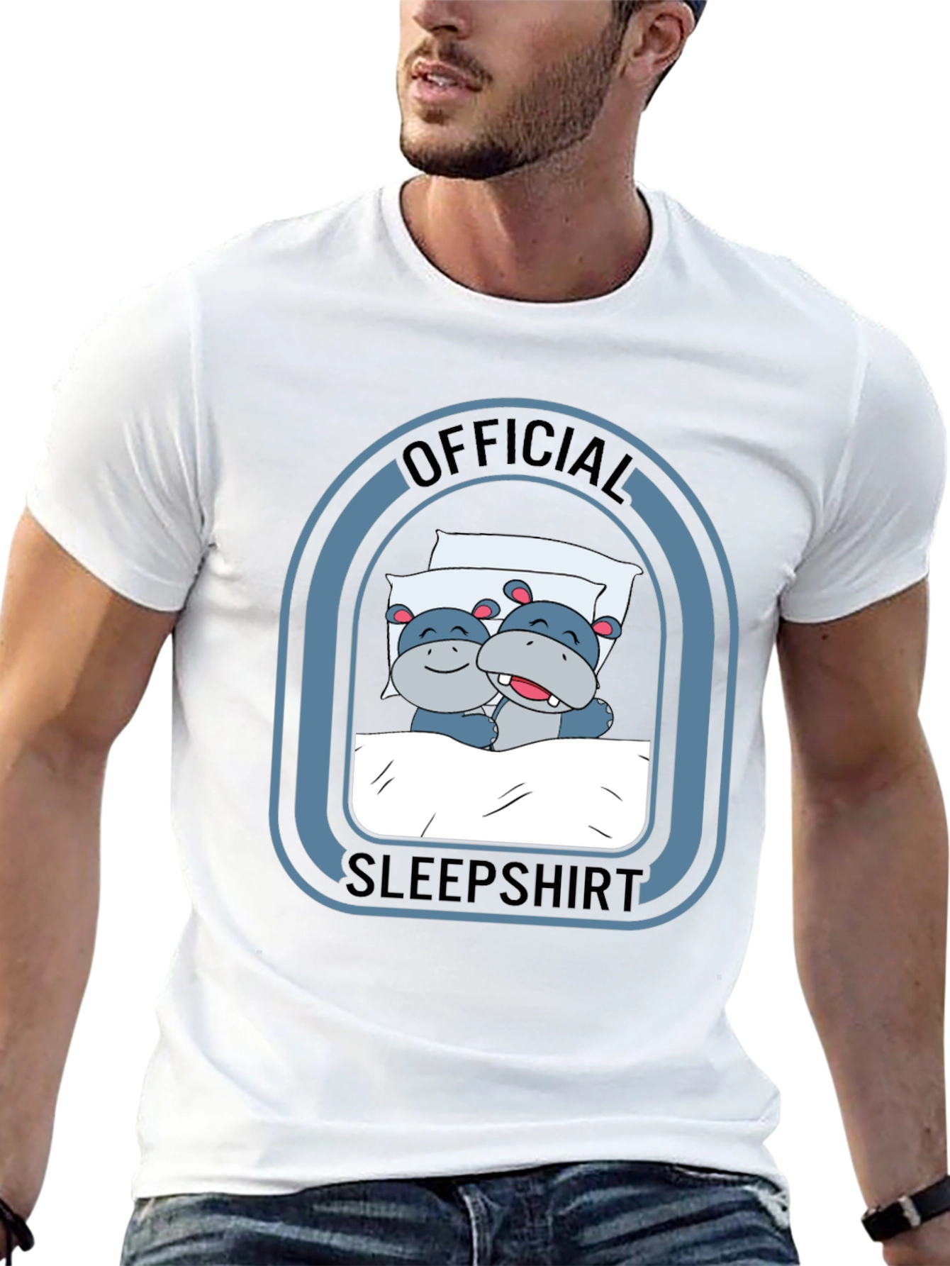 Black Official Sleepshirt: Hippo Pajama Tee view 13