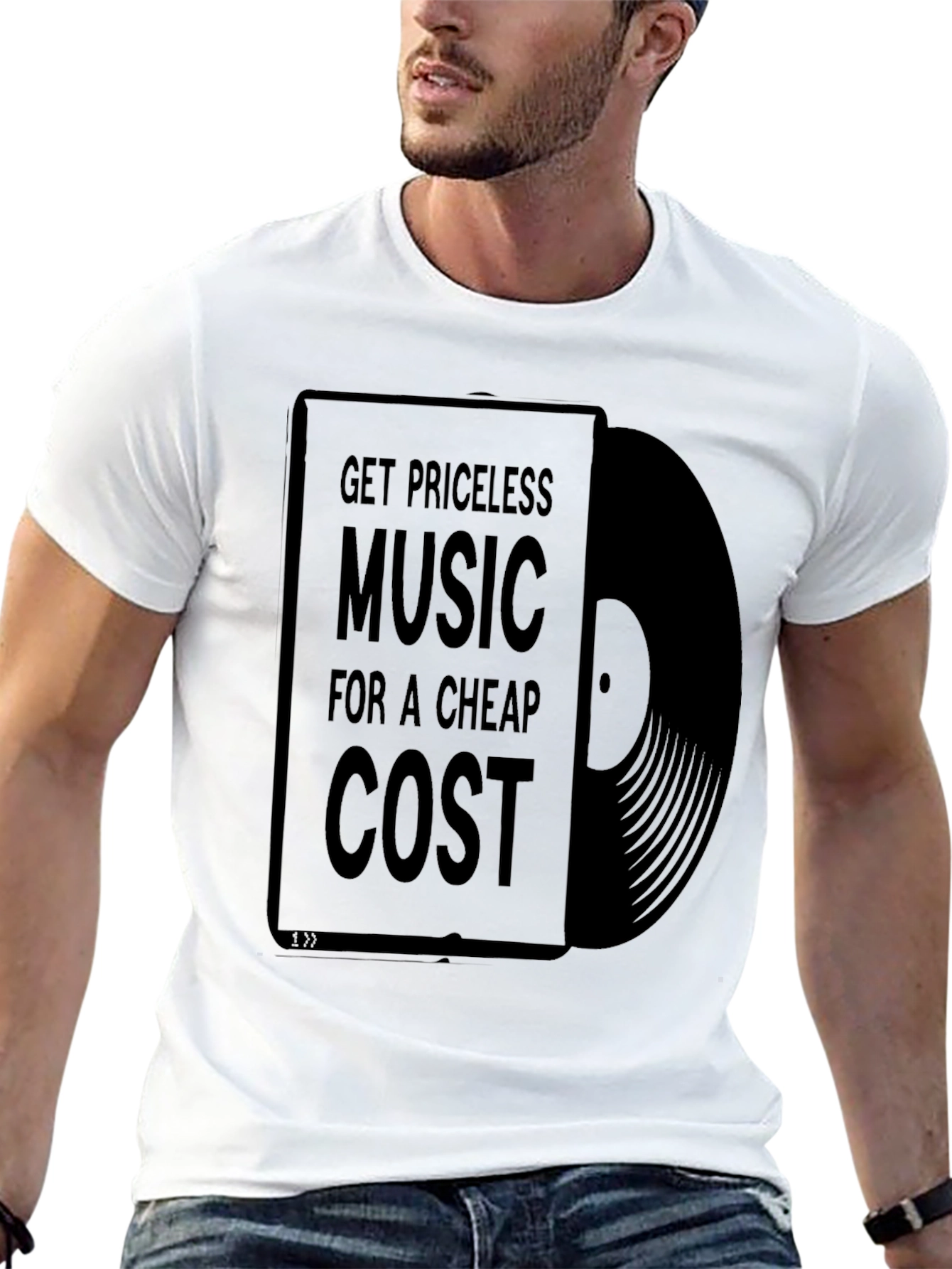 Black Priceless Music Cheap Cost Black Graphic T-Shirt view 13