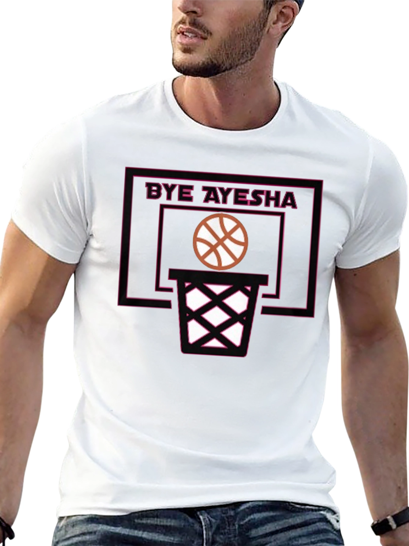Black Bye Ayesha Basketball T-Shirt - Black view 13