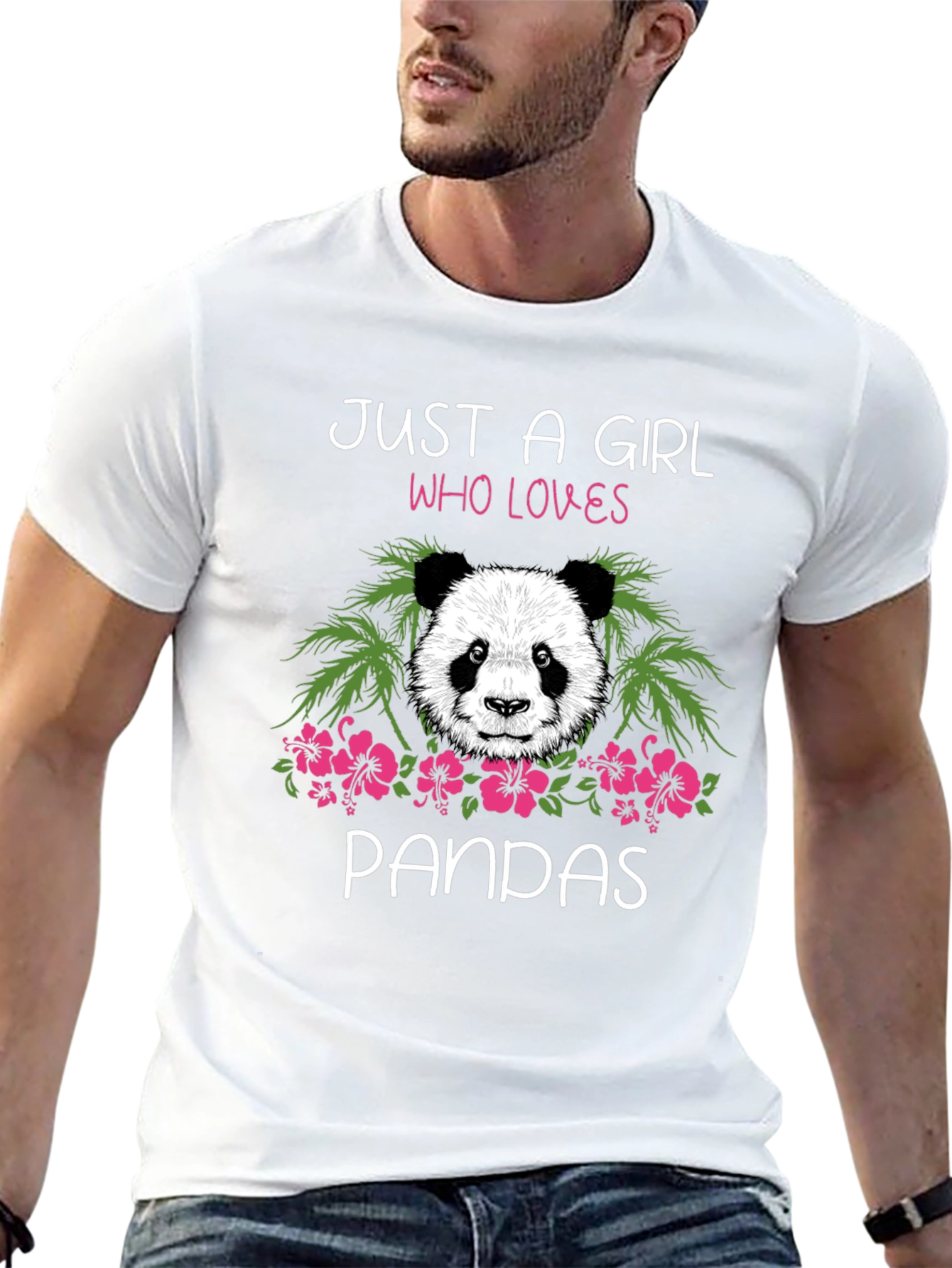 Black Just a Girl Who Loves Pandas Graphic Tee view 13