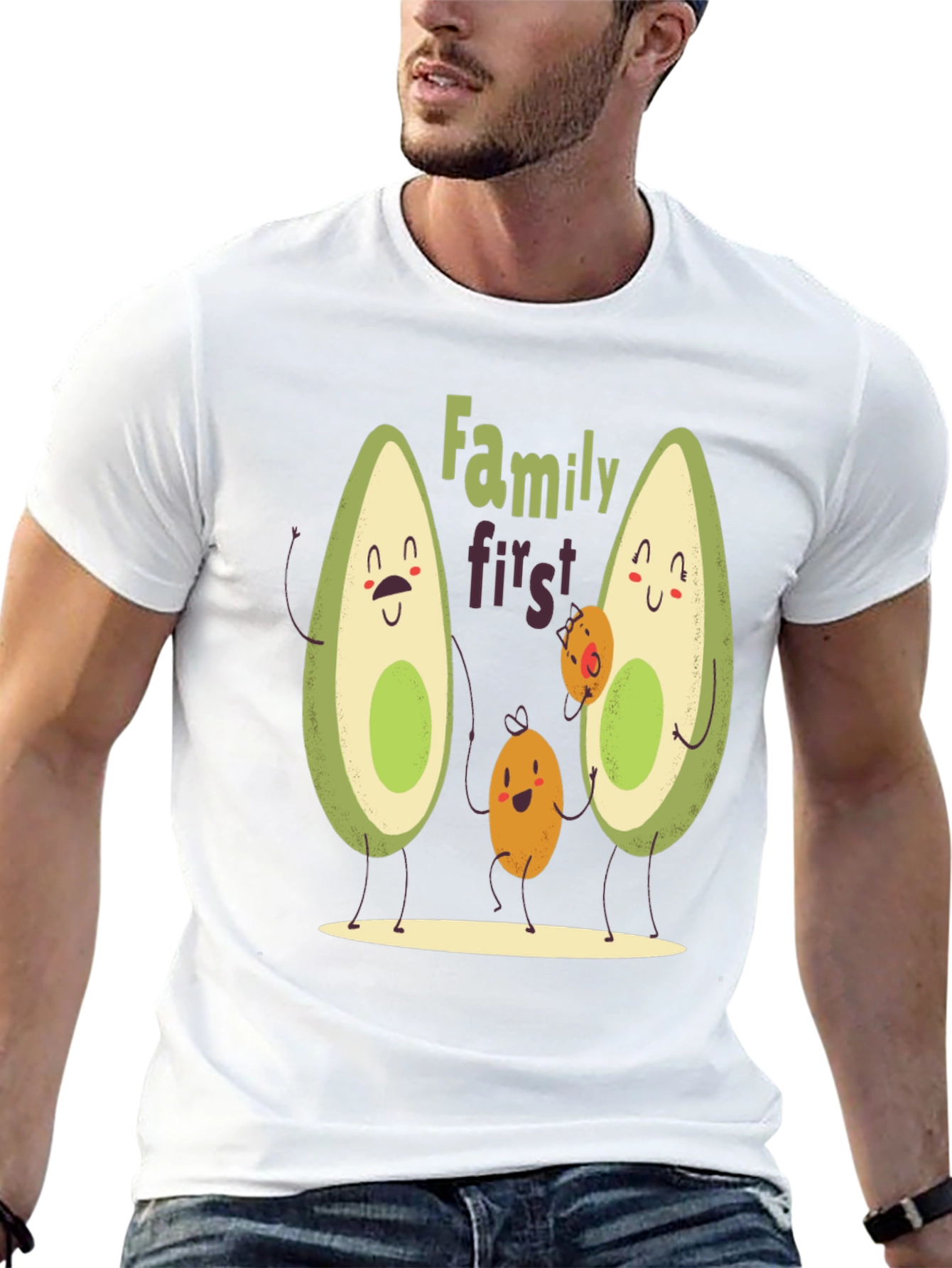Black Avocado Family First T-Shirt - Cute Graphic Tee view 13