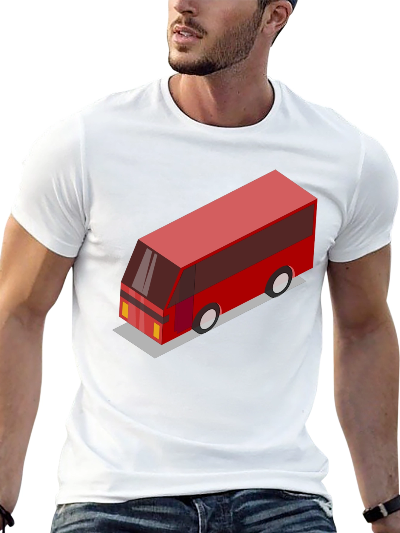 Geometric Bus Graphic Tee - Modern Style - 13