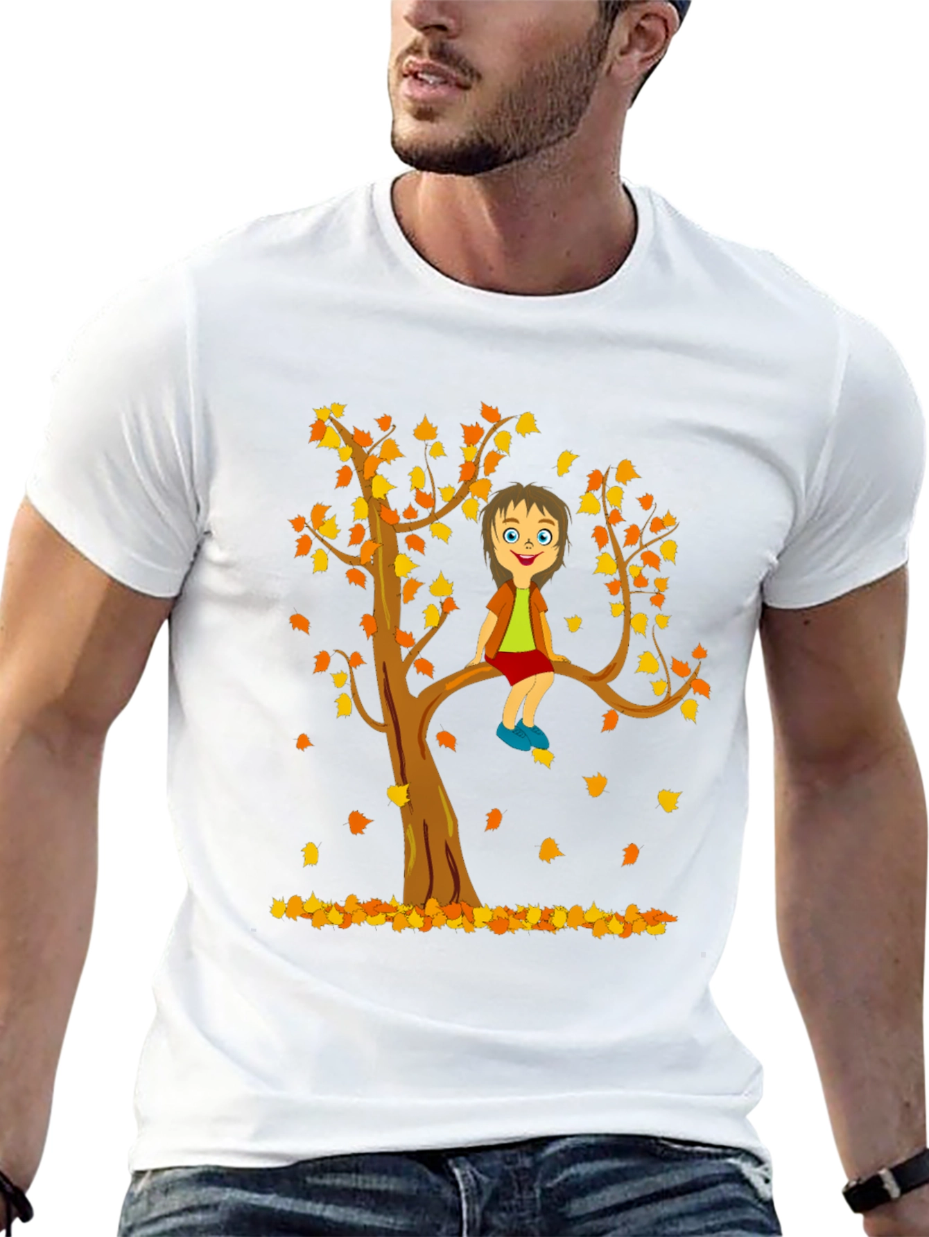 Black Cartoon Tree Boy T-Shirt view 13