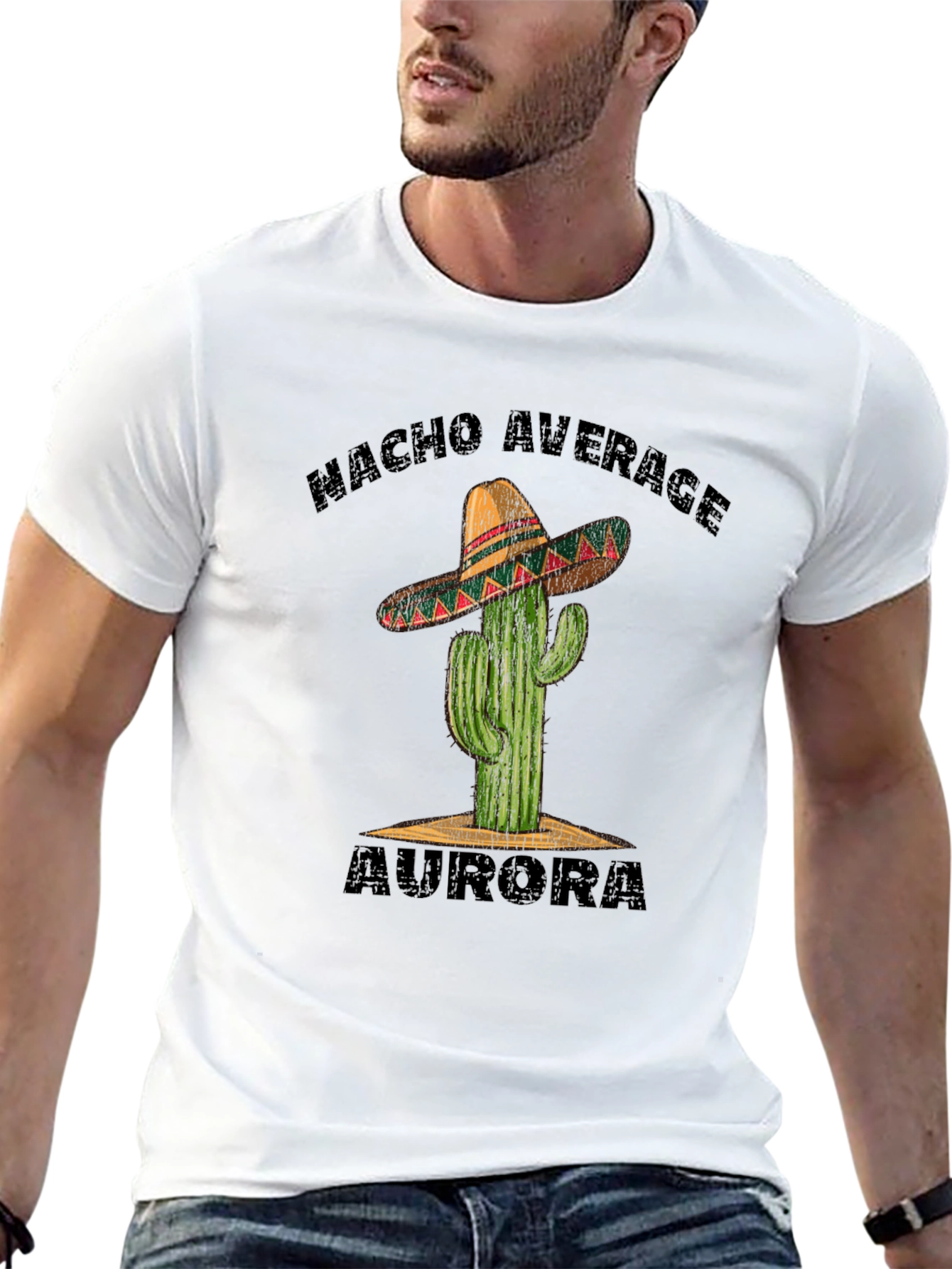 Nacho Average Aurora T-Shirt - Cactus Sombrero Tee - 13