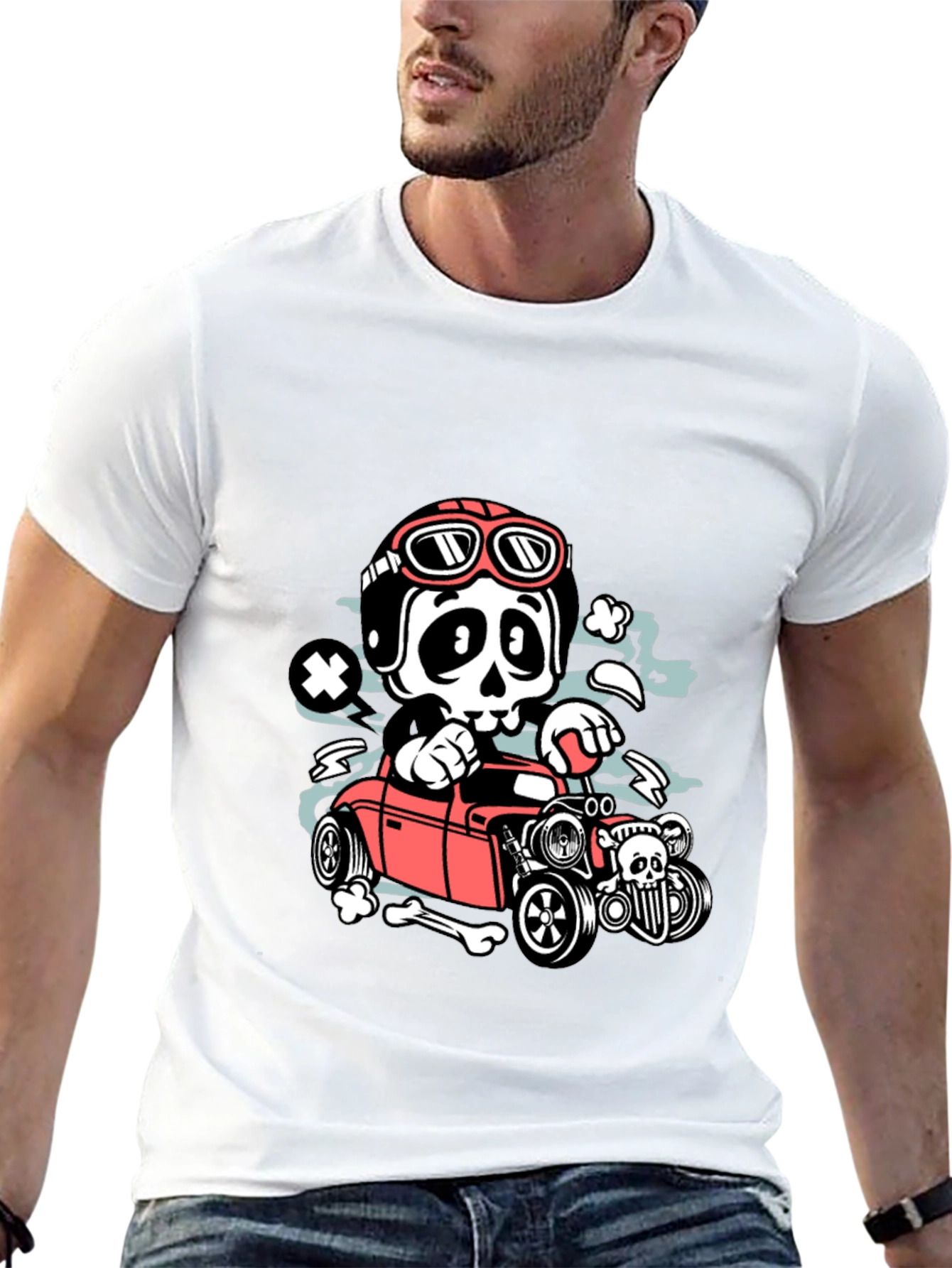 Skull Hot Rod T-Shirt - Rocker Style - 13