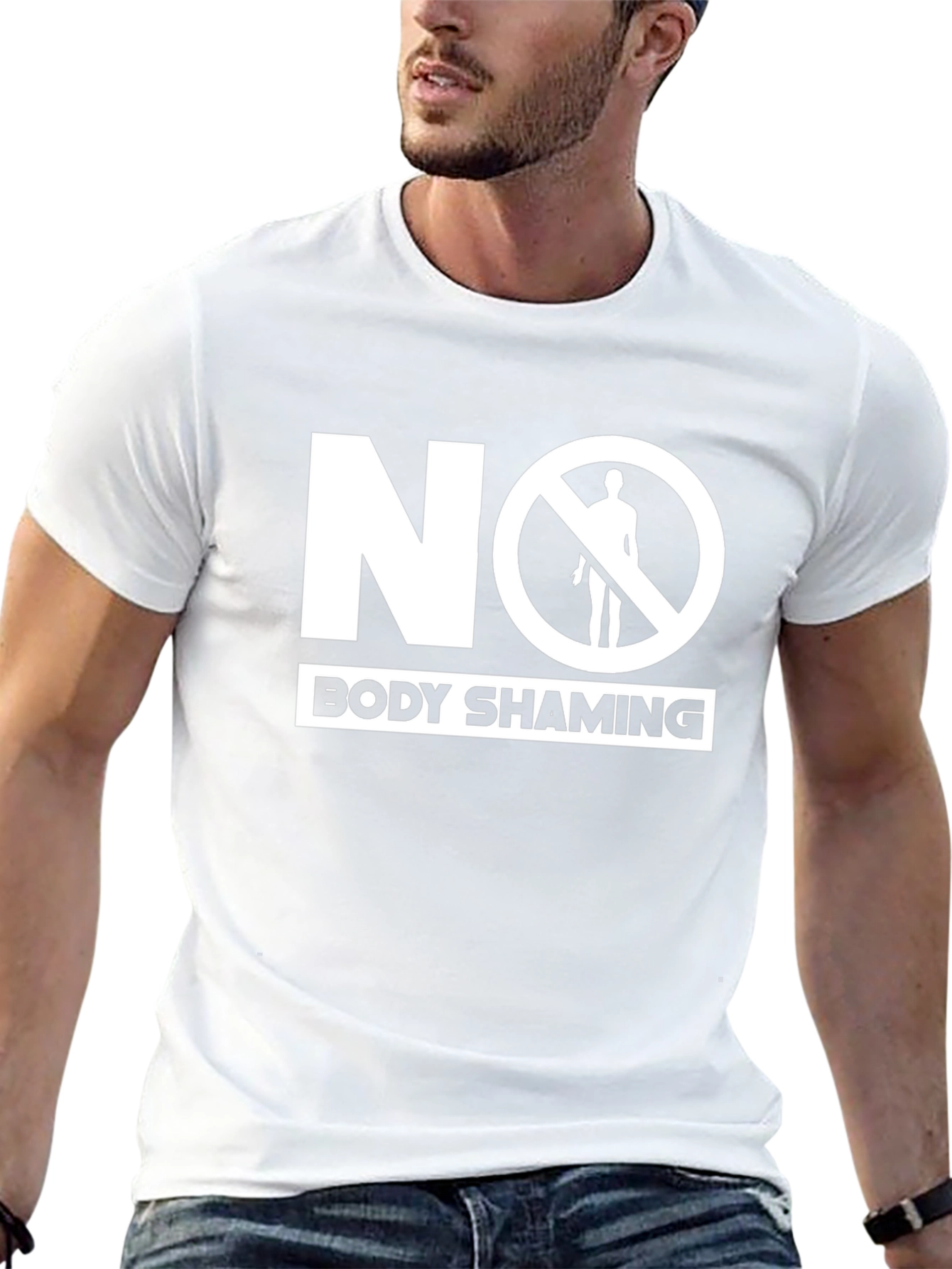 Black No Body Shaming T-Shirt - Empowering & Stylish view 13
