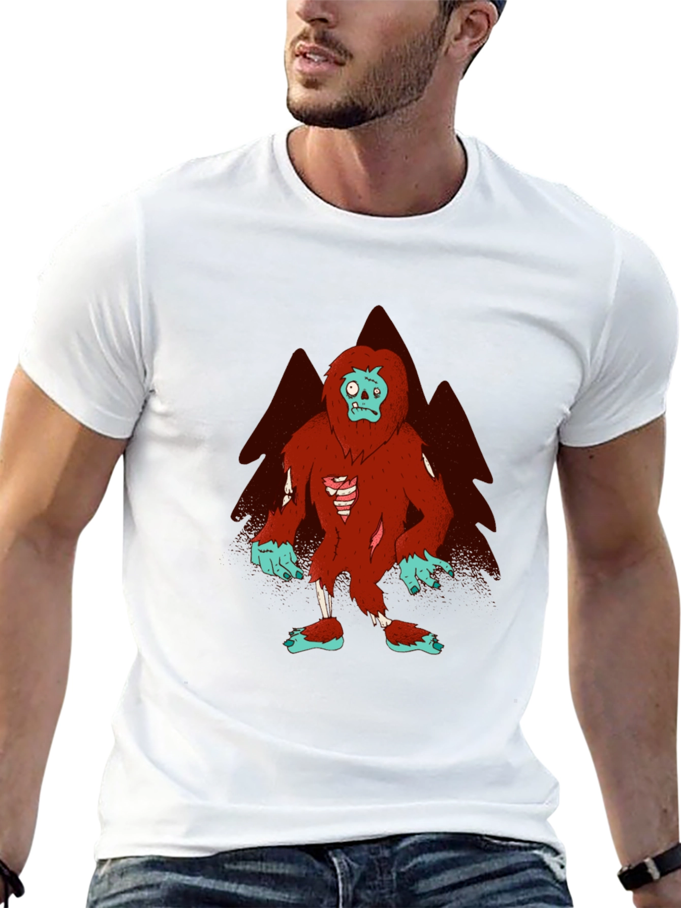 Black Zombie Bigfoot Graphic Tee view 13