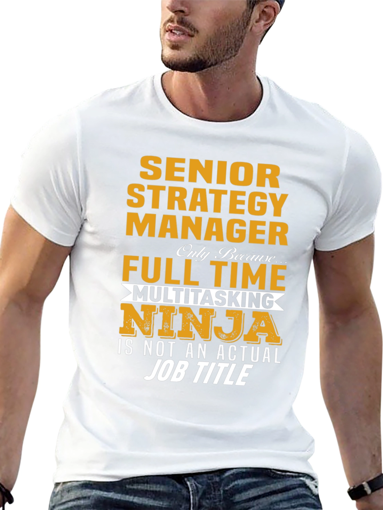 Black Senior Strategy Manager Ninja T-Shirt view 13